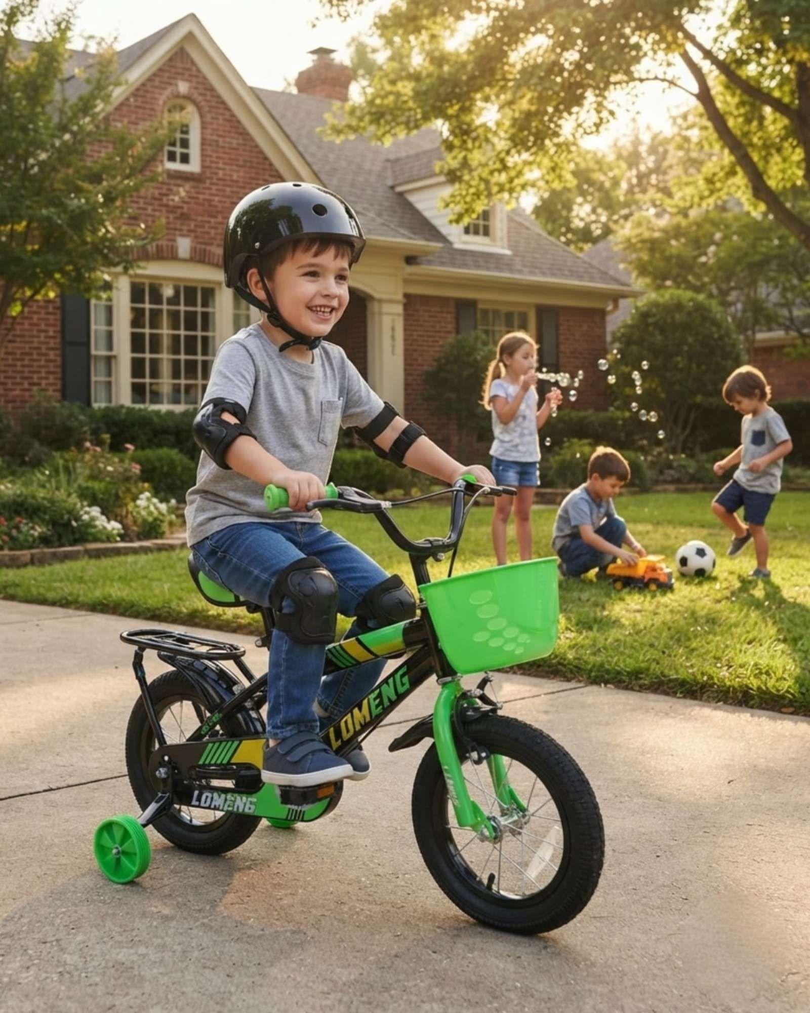 Bicicleta Para Niños Aro 14 Con Kit De Protección Y Casco 04-4