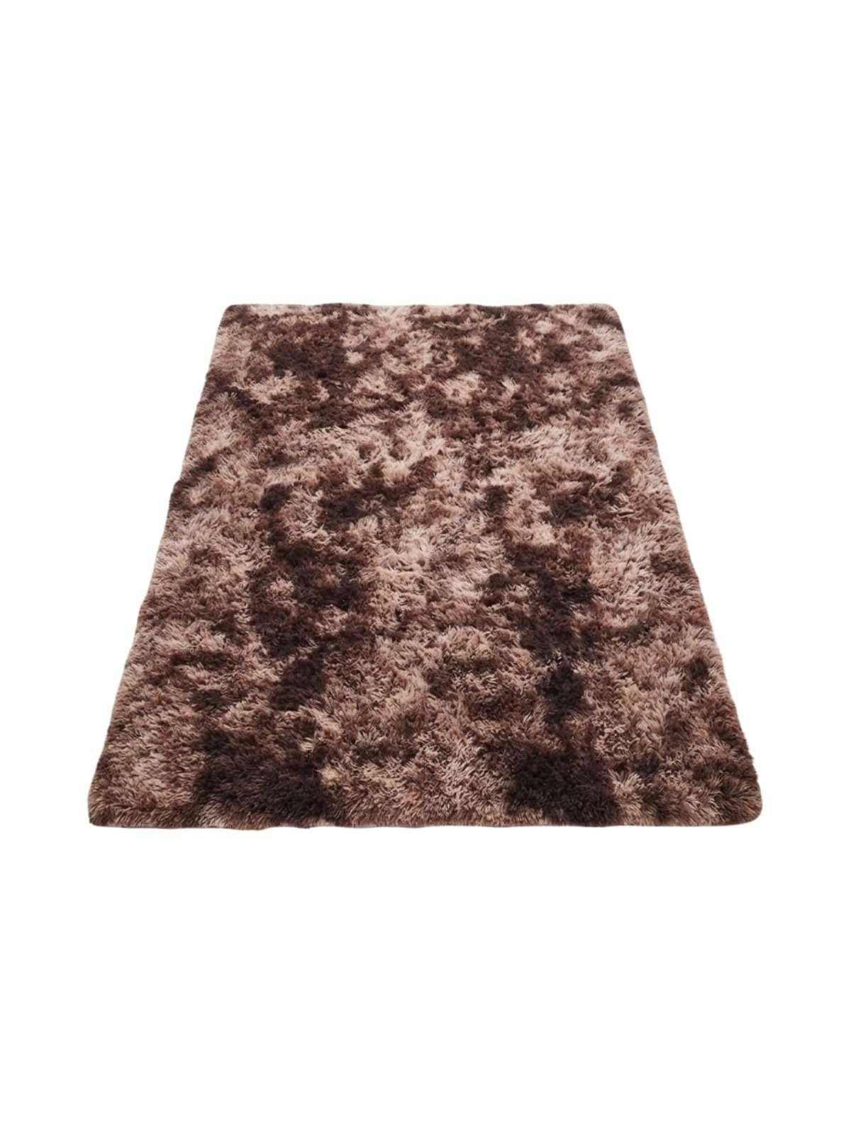 Alfombra Shaggy Pelo Largo 150x200 Cm Suave Living Dormitorio color marron-2