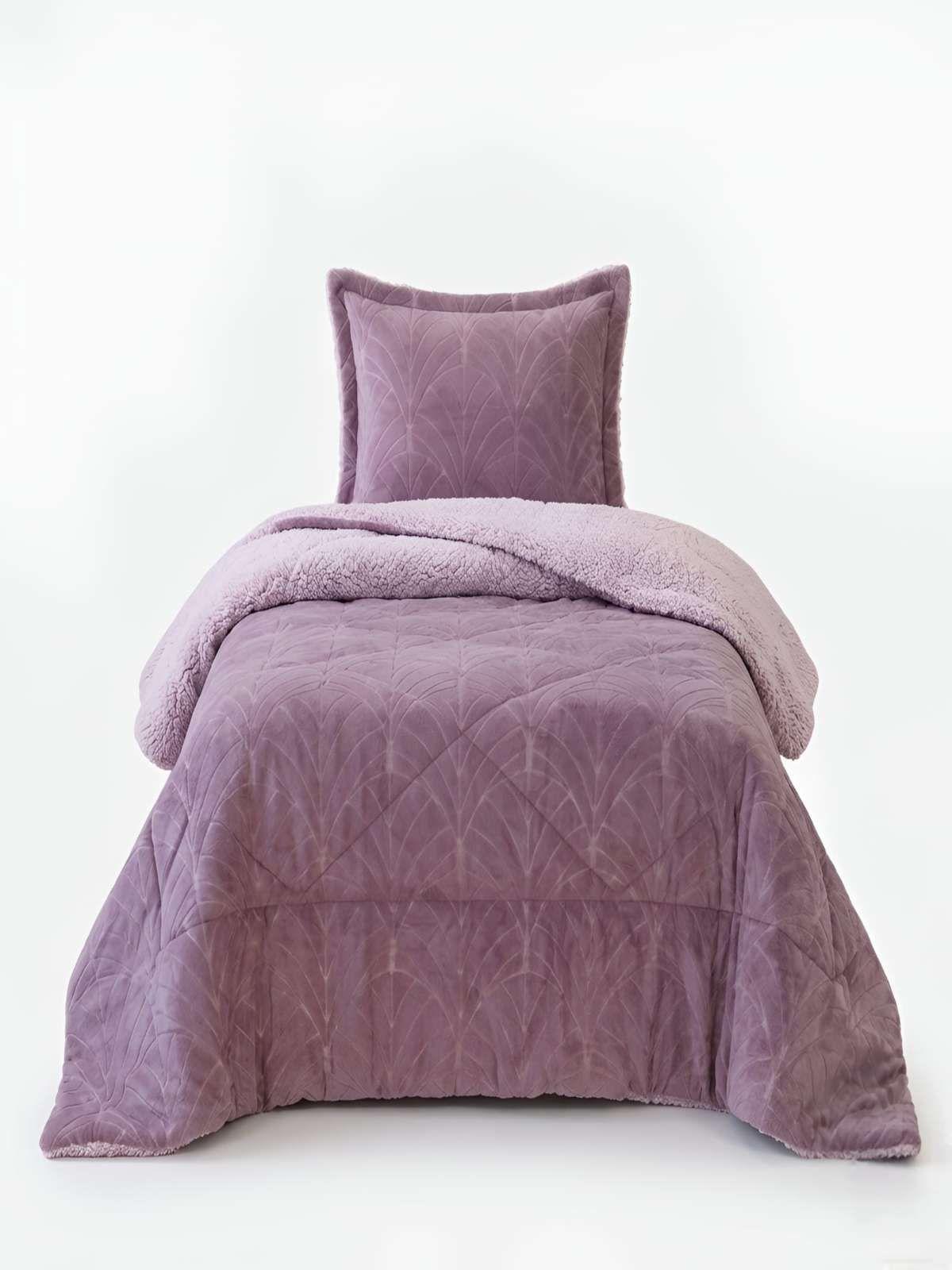 Cubrecama Outboss Deluxe Sherpa 1.5 Plazas Morado-2