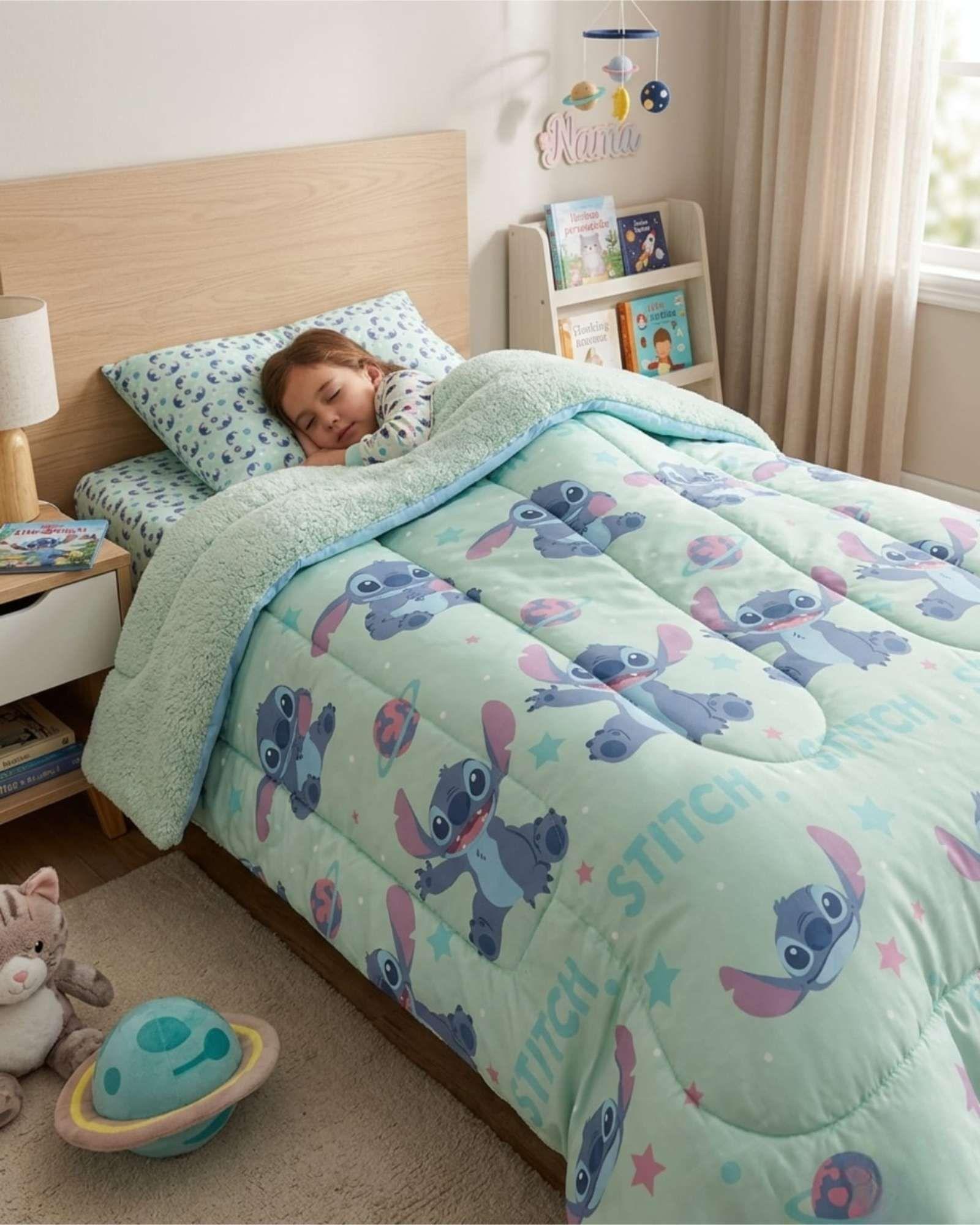 Pack Cobertor Sherpa Infantil + Sabanas Verano Premium Plaza y Media B1-1