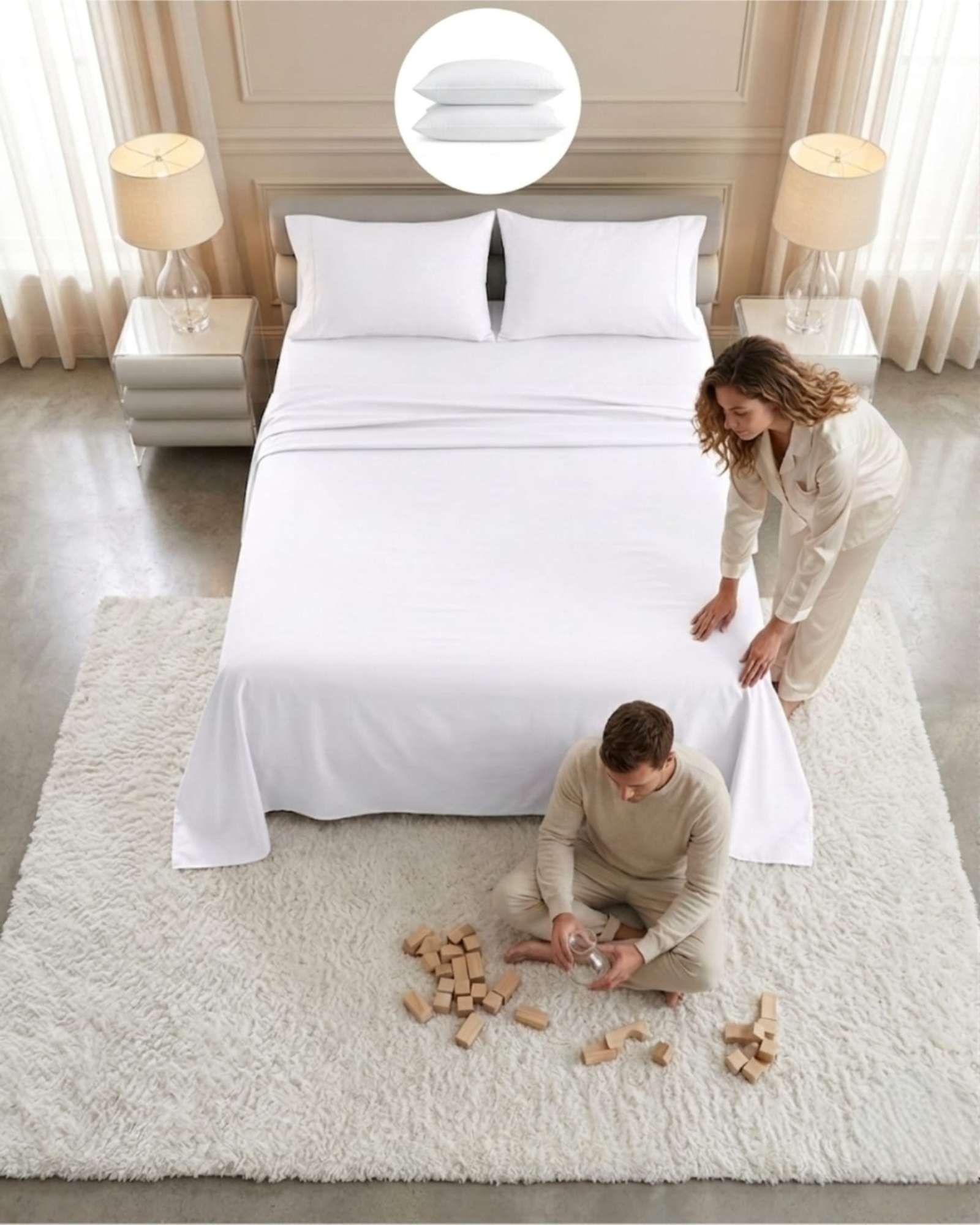 Juego Sabanas 2 Plazas Mas 2 Almohadas Con Relleno 6 Piezas B2-0