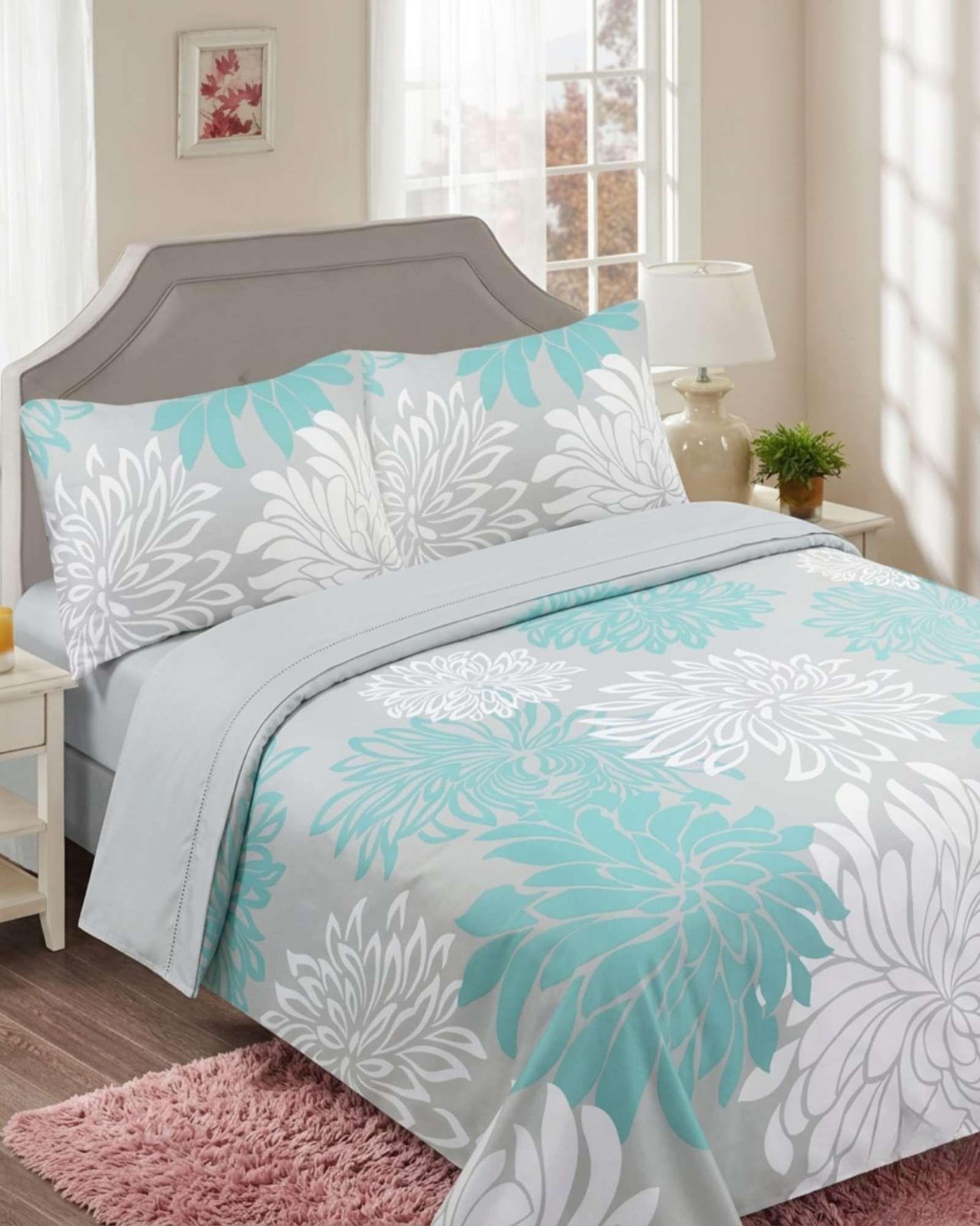 Juego de Sábanas 2 plazas Resistencia y Elegancia para tu Descanso Diario azul-4