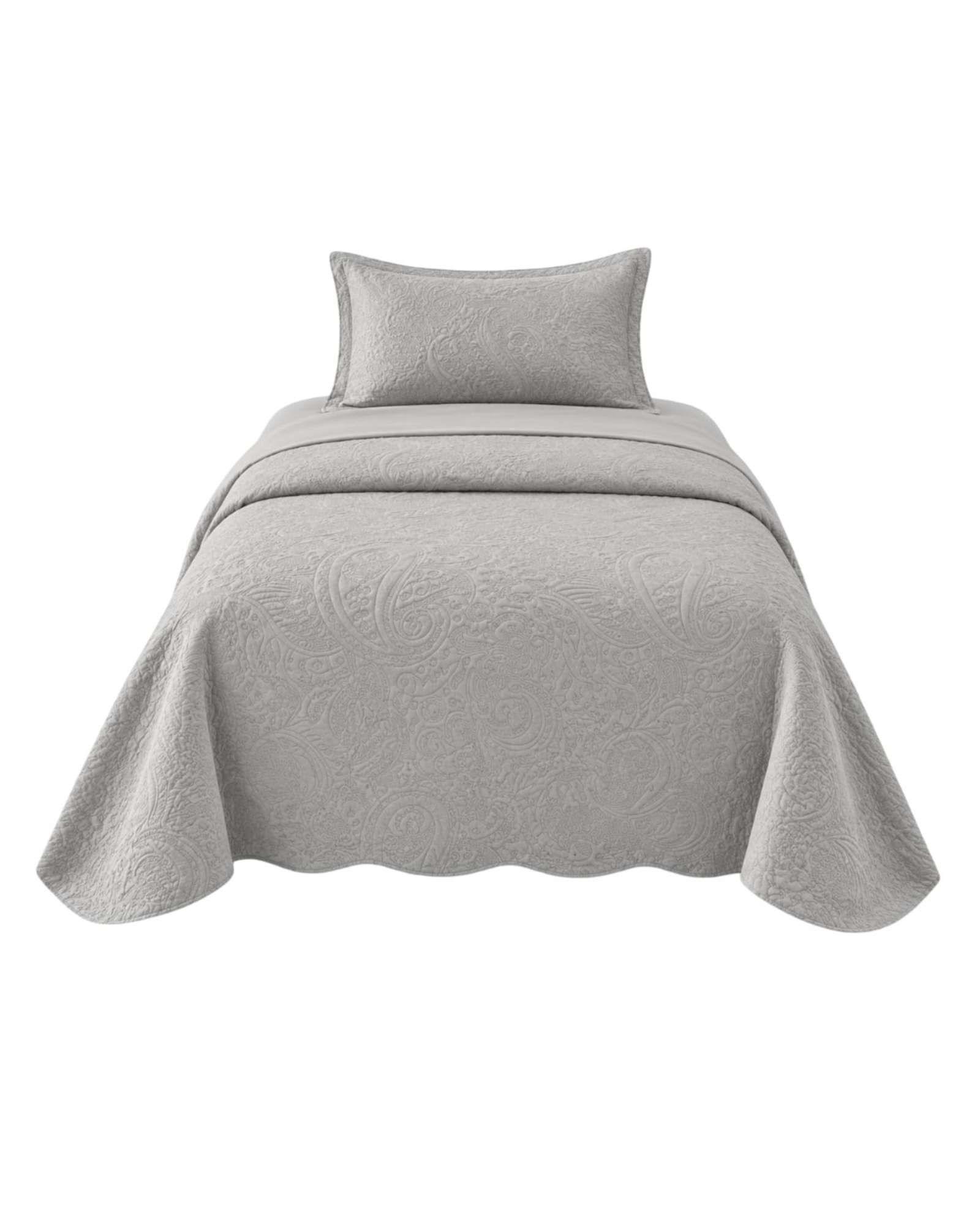Set Cubrecama Quilt Verano Liso con Relieve + Juego de Sábanas 1.5 Plazas 01-5