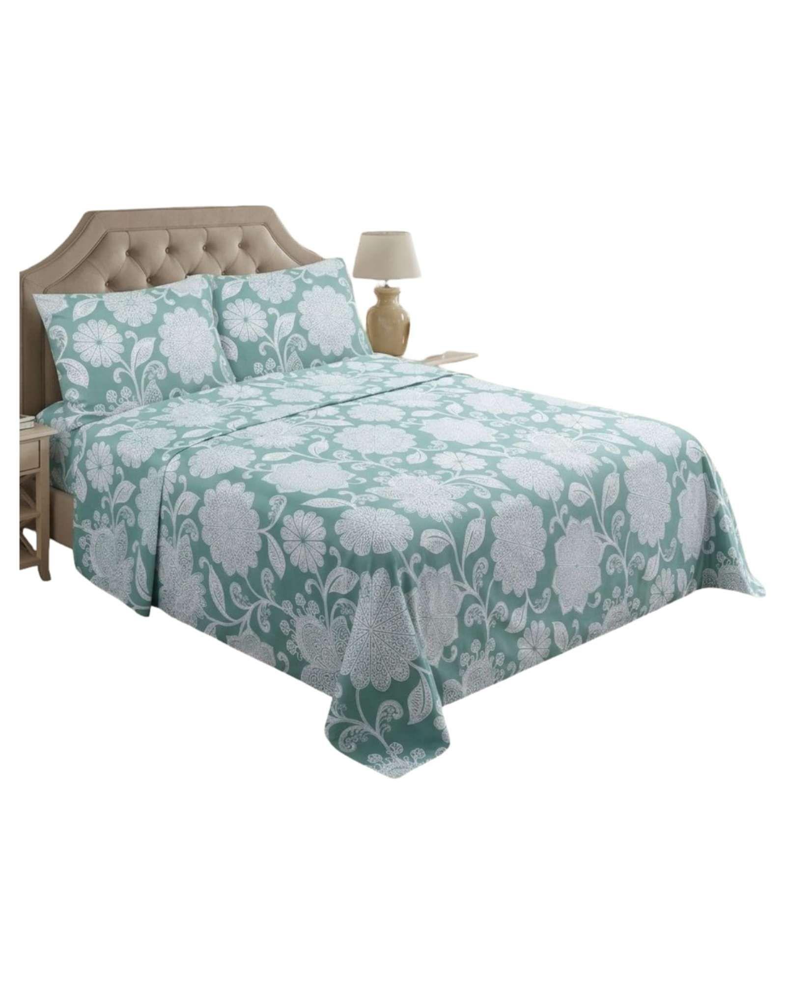 Juego de Sábanas king Resistencia y Elegancia para tu Descanso Diario azul-2