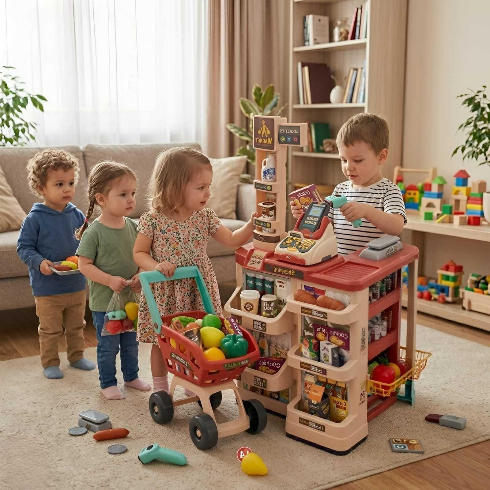 Set de Juguete Supermercado Infantil con Carrito y Accesorios-0