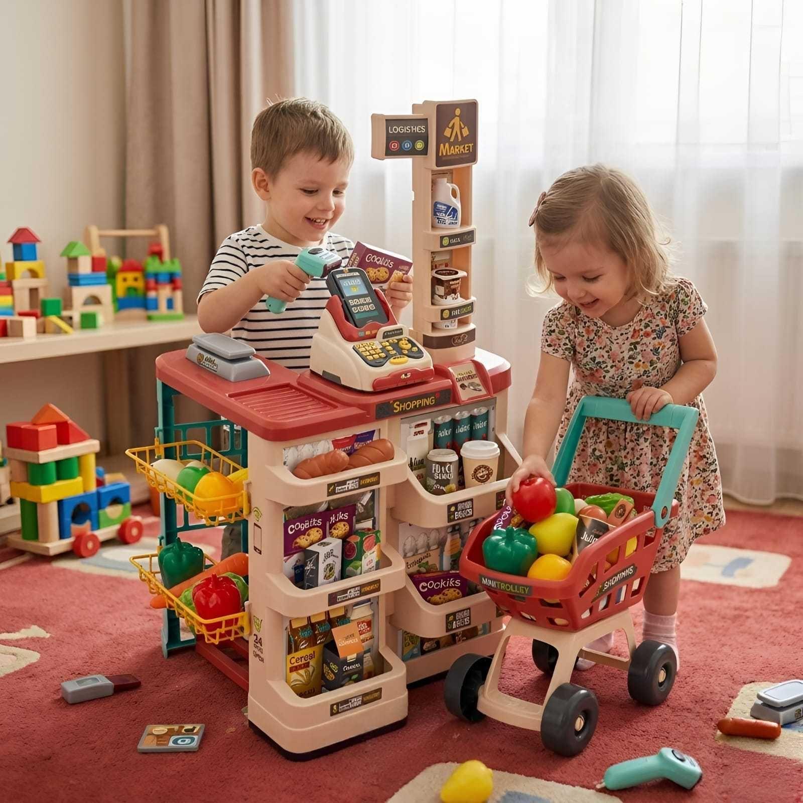 Set de Juguete Supermercado Infantil con Carrito y Accesorios-1