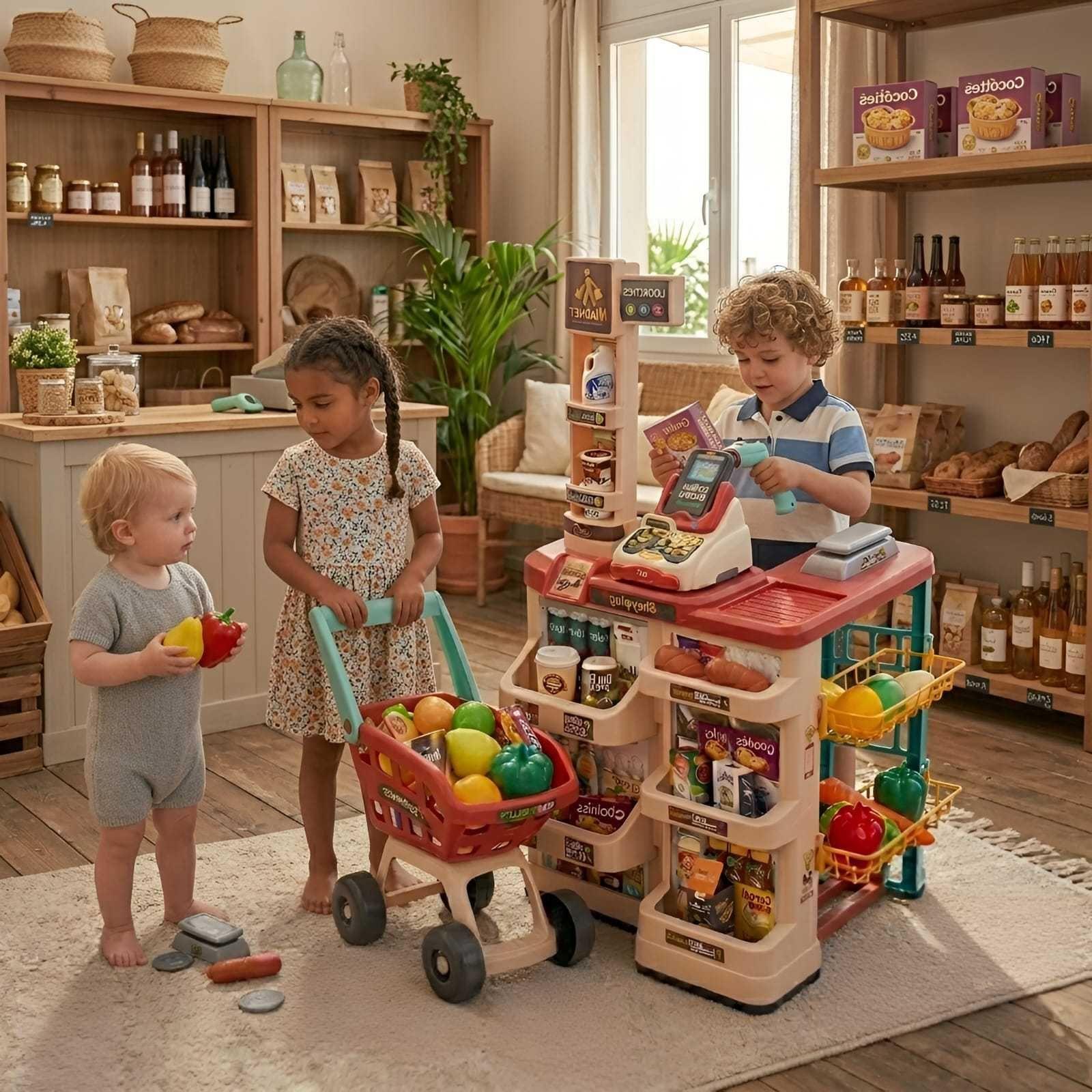 Set de Juguete Supermercado Infantil con Carrito y Accesorios-3