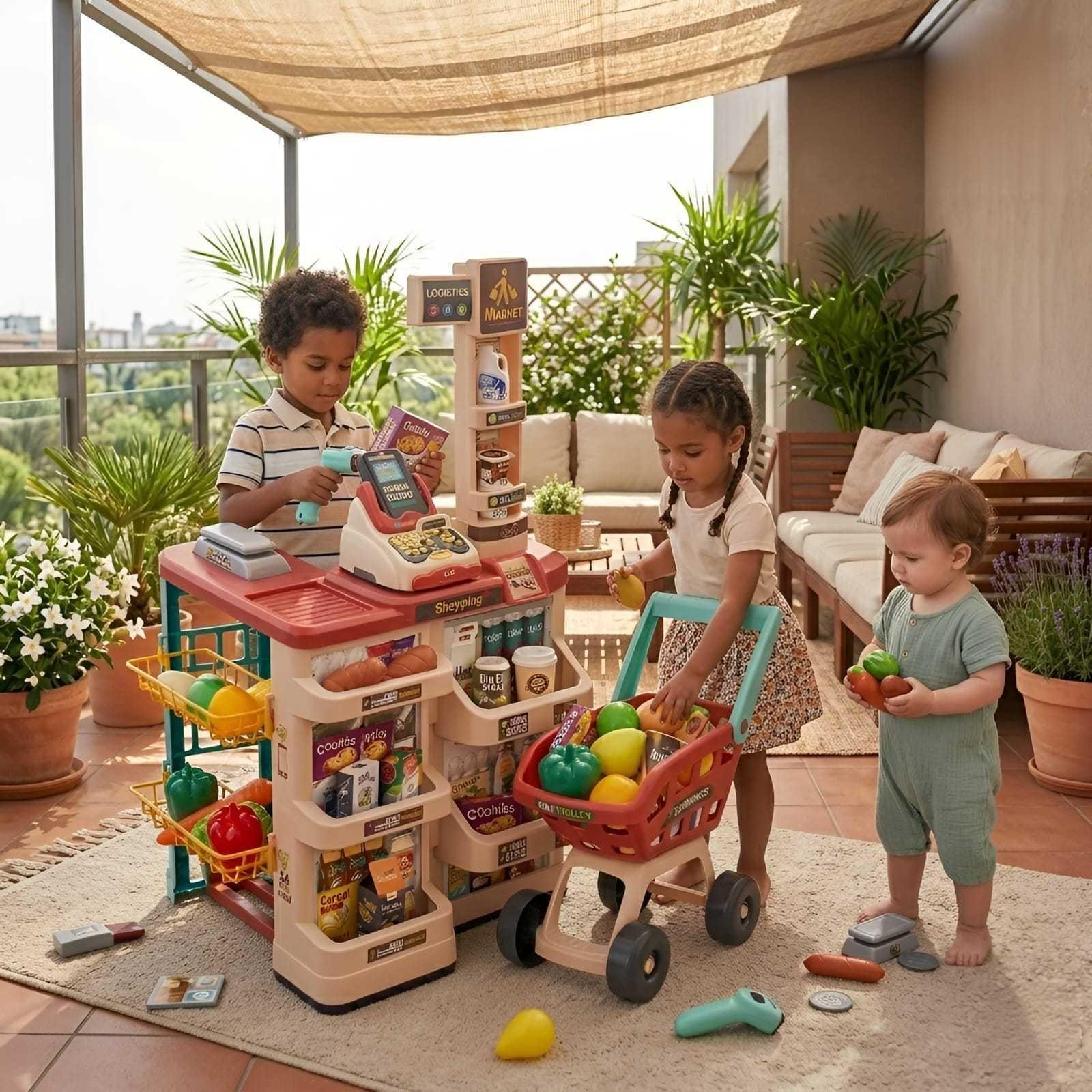 Set de Juguete Supermercado Infantil con Carrito y Accesorios-4