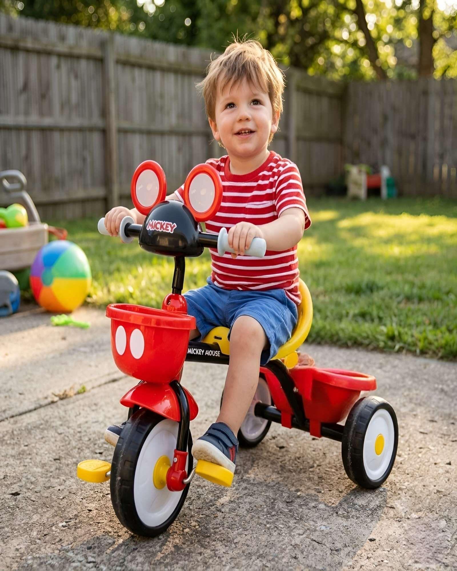 Triciclo Infantil Temático con Canasto Mickey Mouse-3