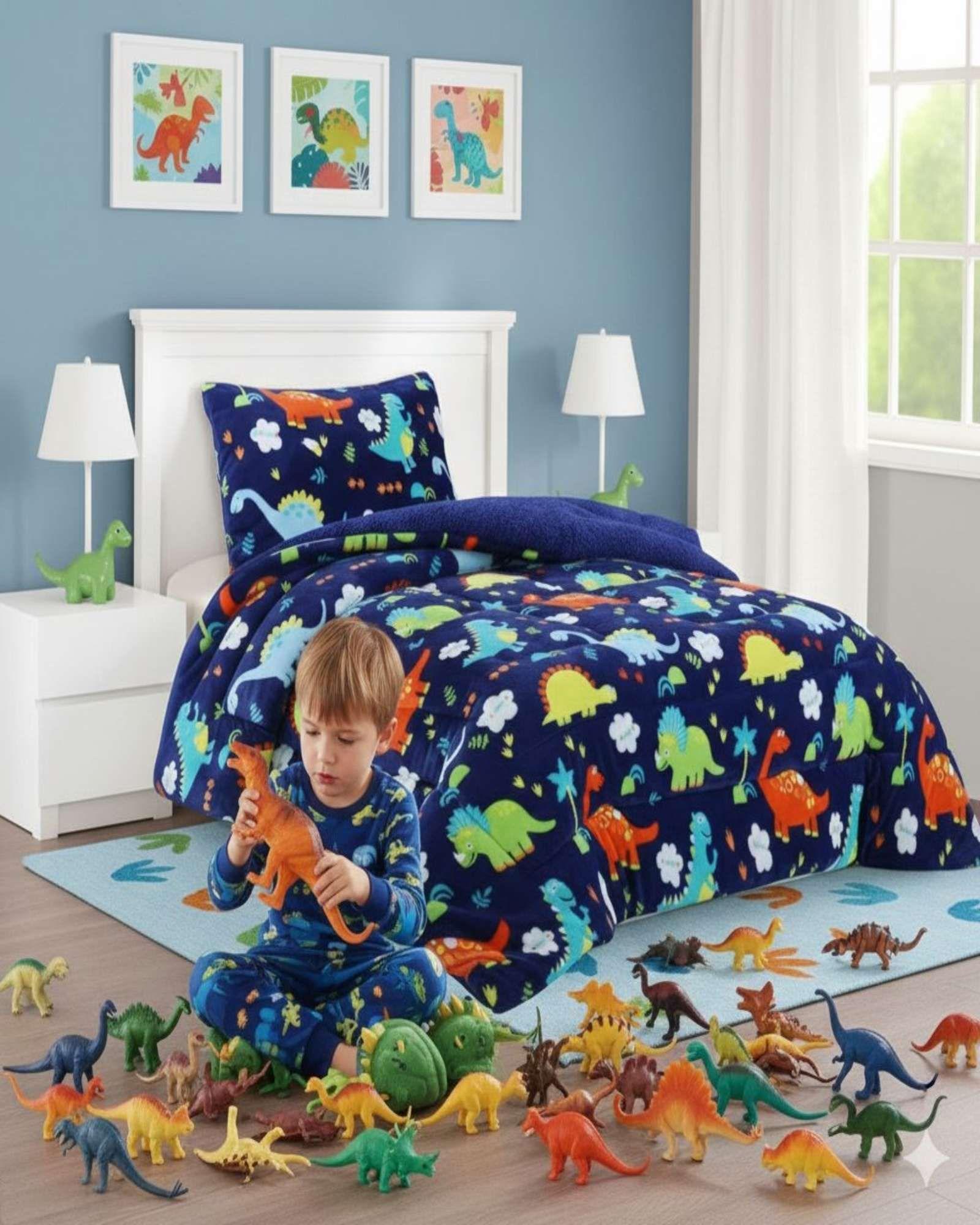 Plumón Cubrecama Chiporro 1.5 plaza Extra Cálido Invierno Premium azul-3