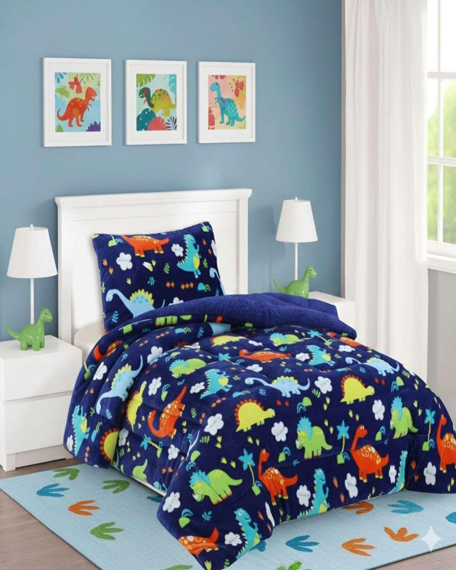 Plumón Cubrecama Chiporro 1.5 plaza Extra Cálido Invierno Premium azul-4