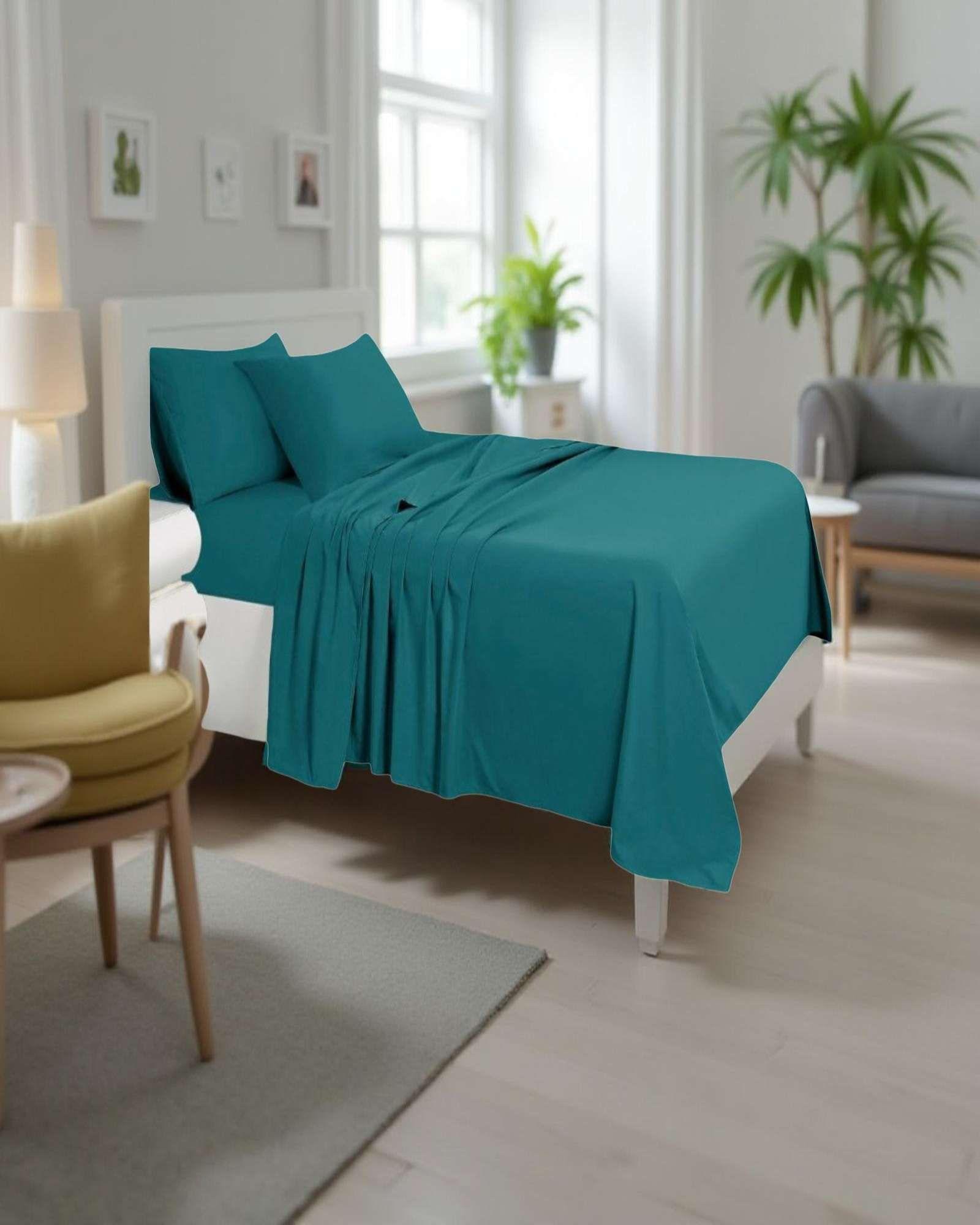 Juego de Sabanas de Verano 2 plazas Turquesa-2