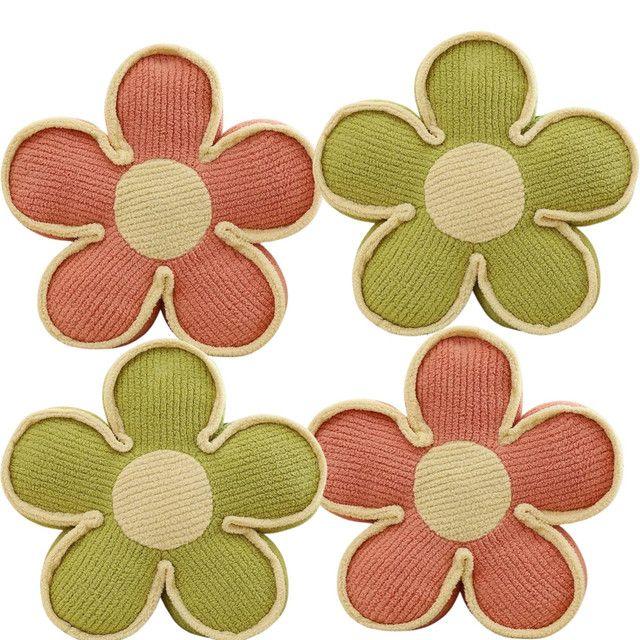 SET DE 4 COJINES DISEÑO FLOR COLOR ROSADO7VERDE-2