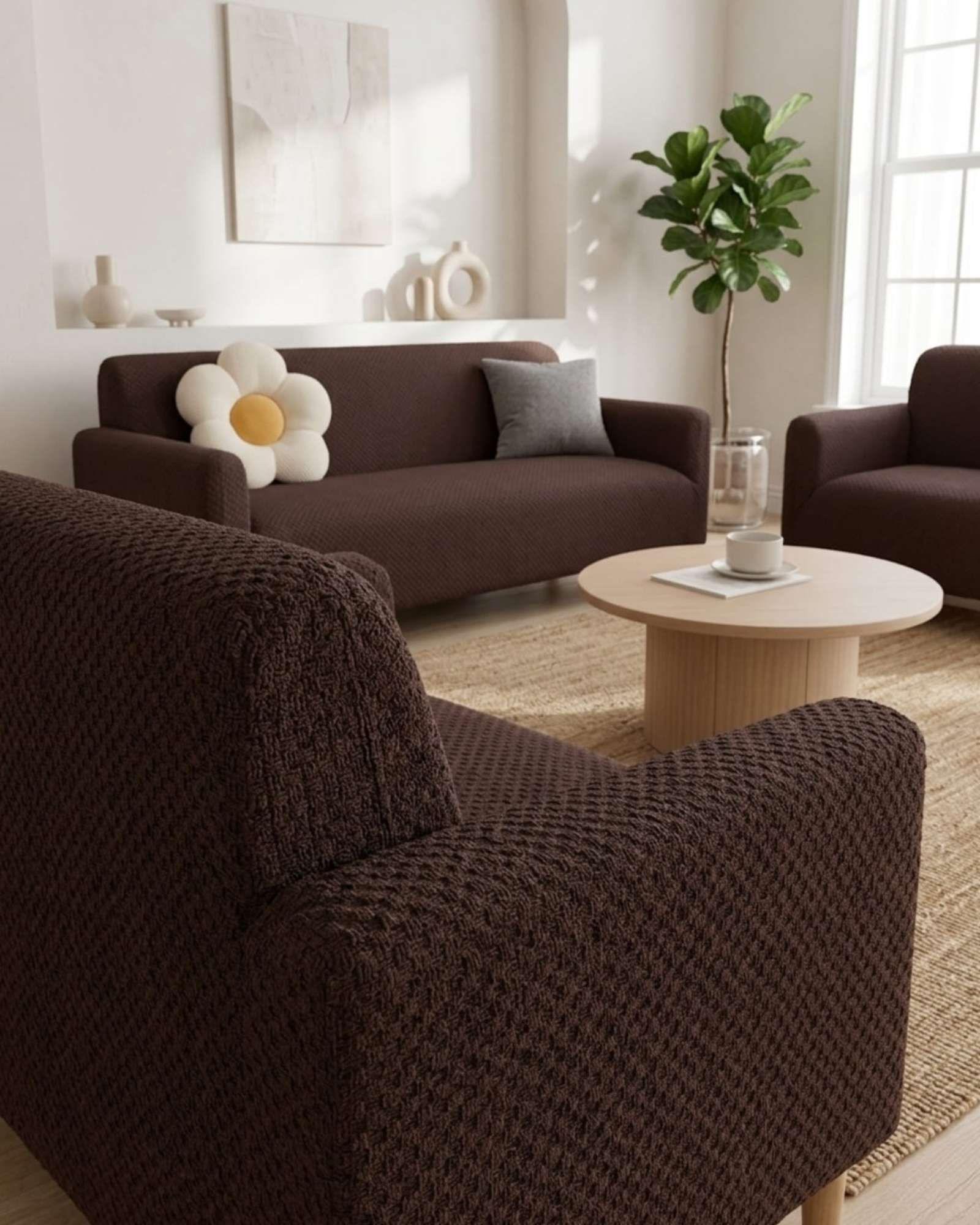 Juego de Cubre Sillón 3+1+1 Texturizado Premium - Ajuste Perfecto 02-2