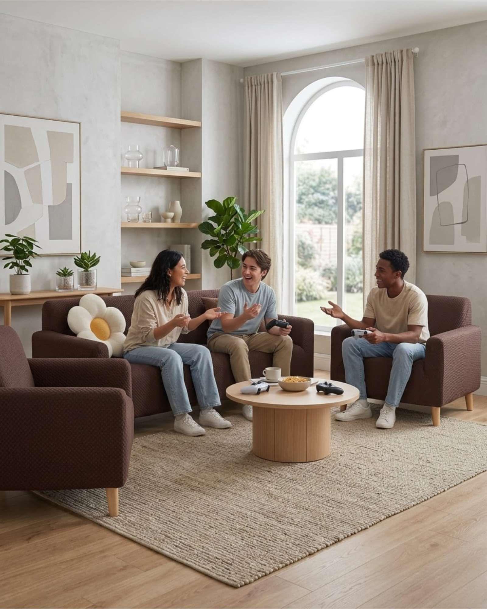 Juego de Cubre Sillón 3+1+1 Texturizado Premium - Ajuste Perfecto 02-3