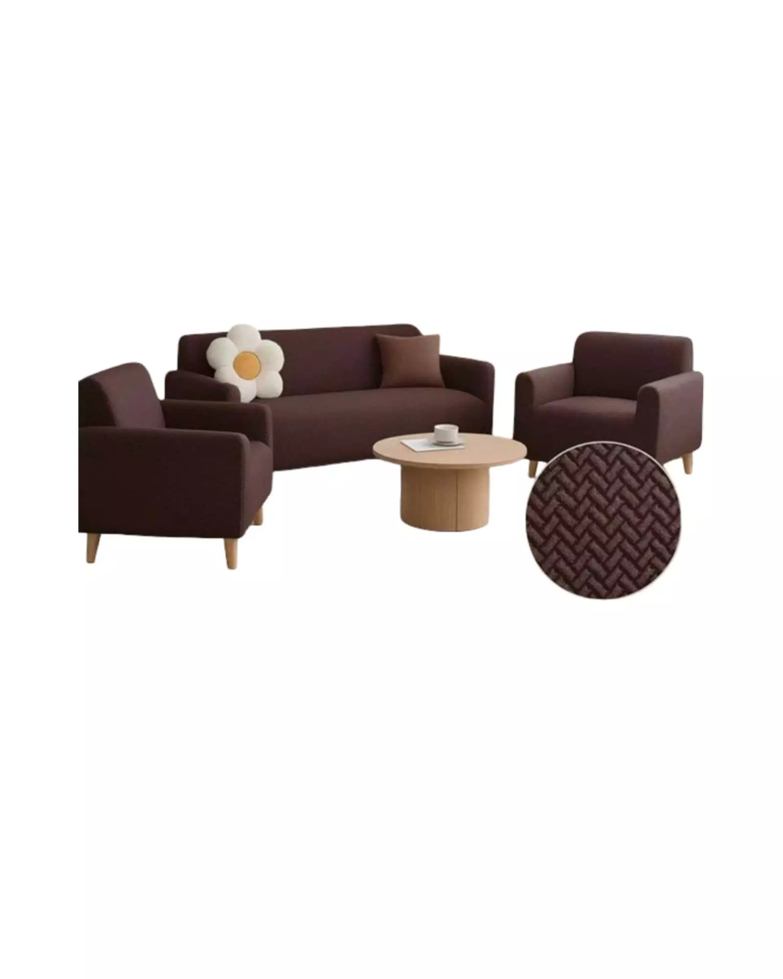 Juego de Cubre Sillón 3+1+1 Texturizado Premium - Ajuste Perfecto 02-4