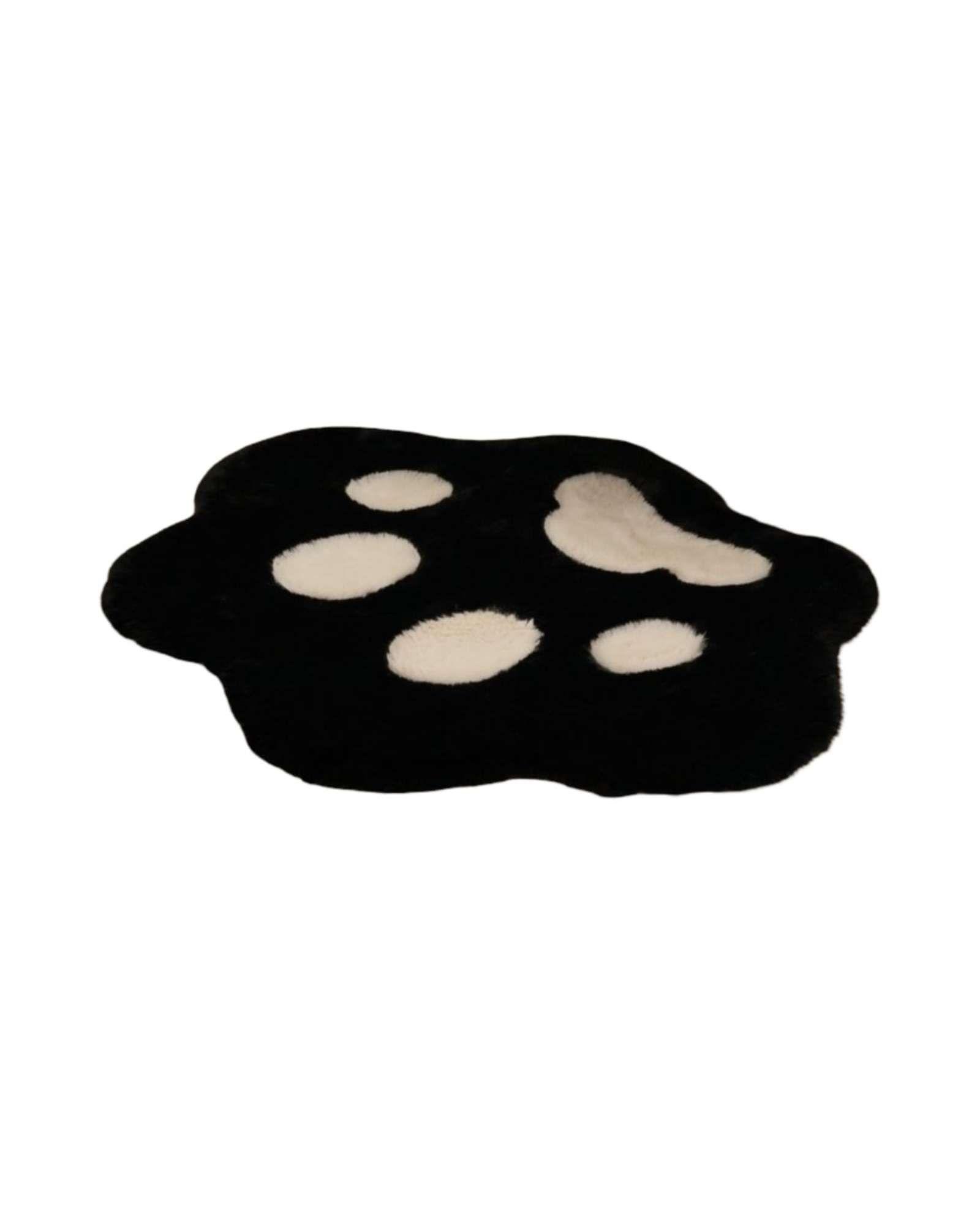 Set de 2 alfombras Decorativa color blanco Forma Pata Gato Suave 70x80cm-2