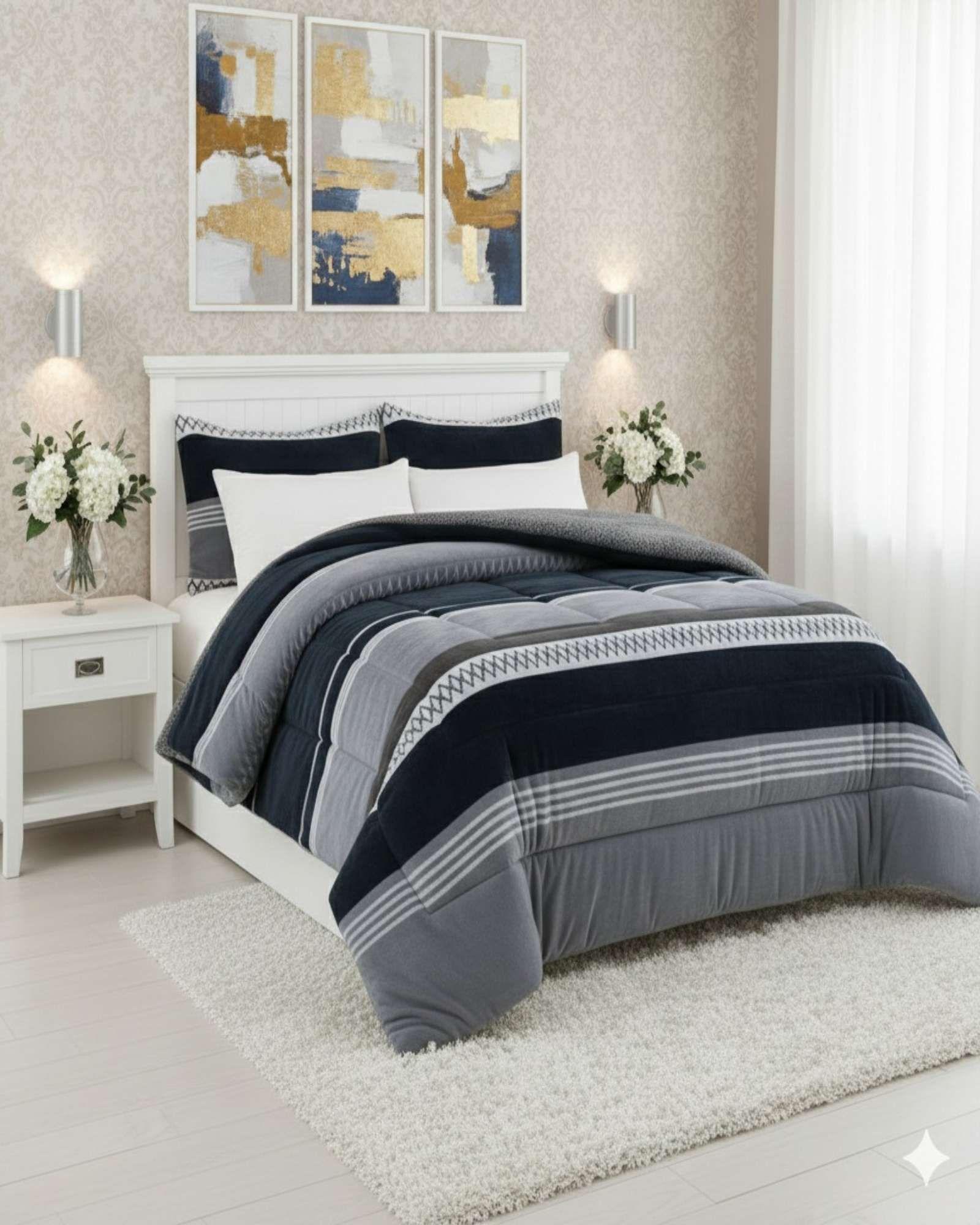 Cubrecama Premium Plush y Chiporro - gris - King-4