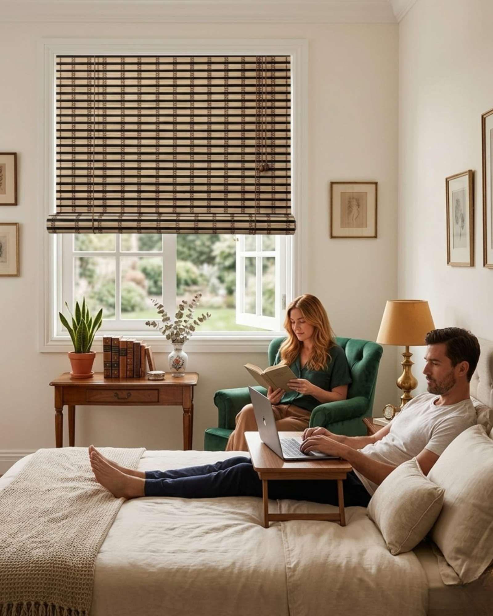 Set 2 Cortinas Roller De Bambu Diseño Natural 120x180cm m2-4