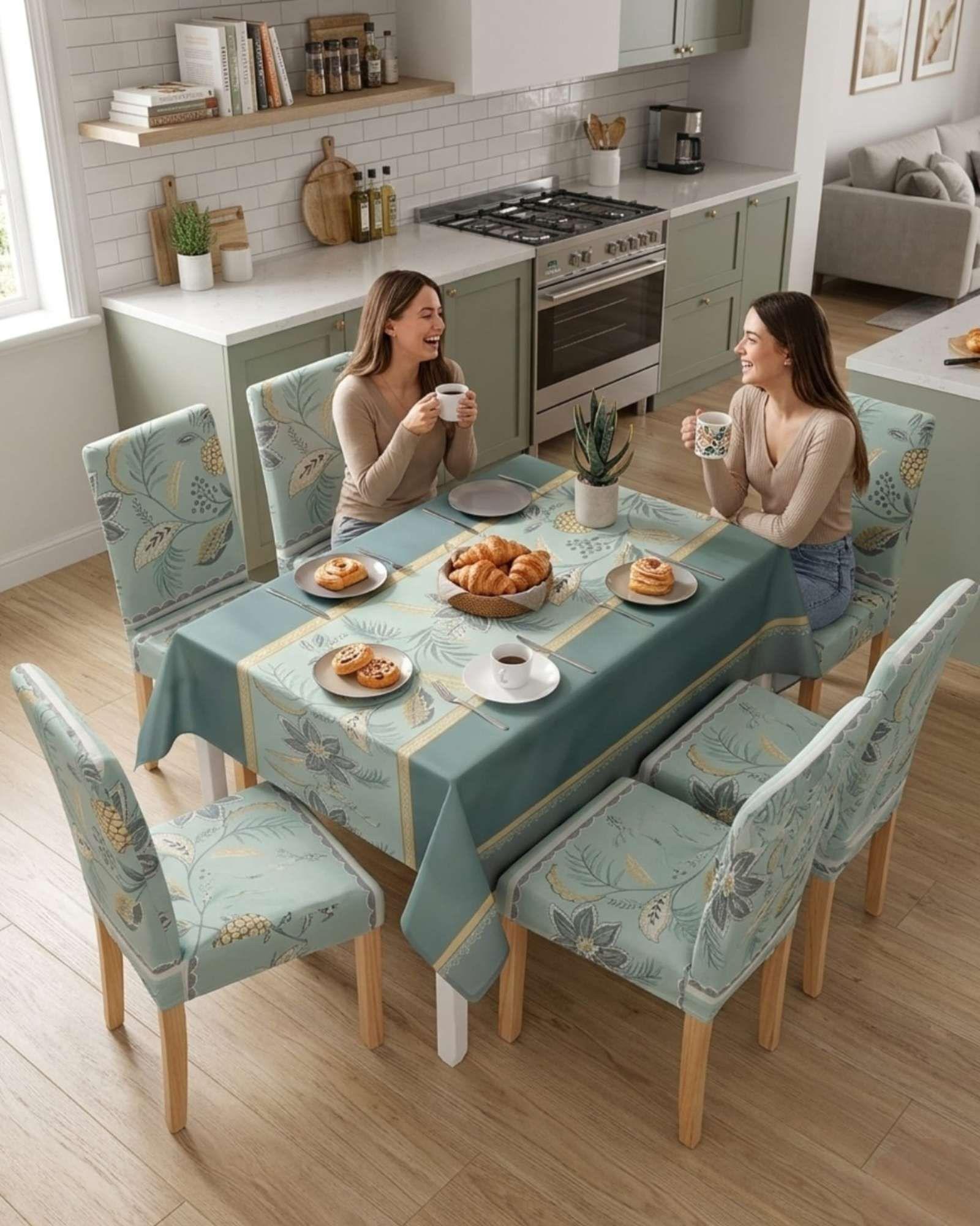 Juego De Mantel Antimanchas 140x220 + 6 Fundas De Silla 05-2