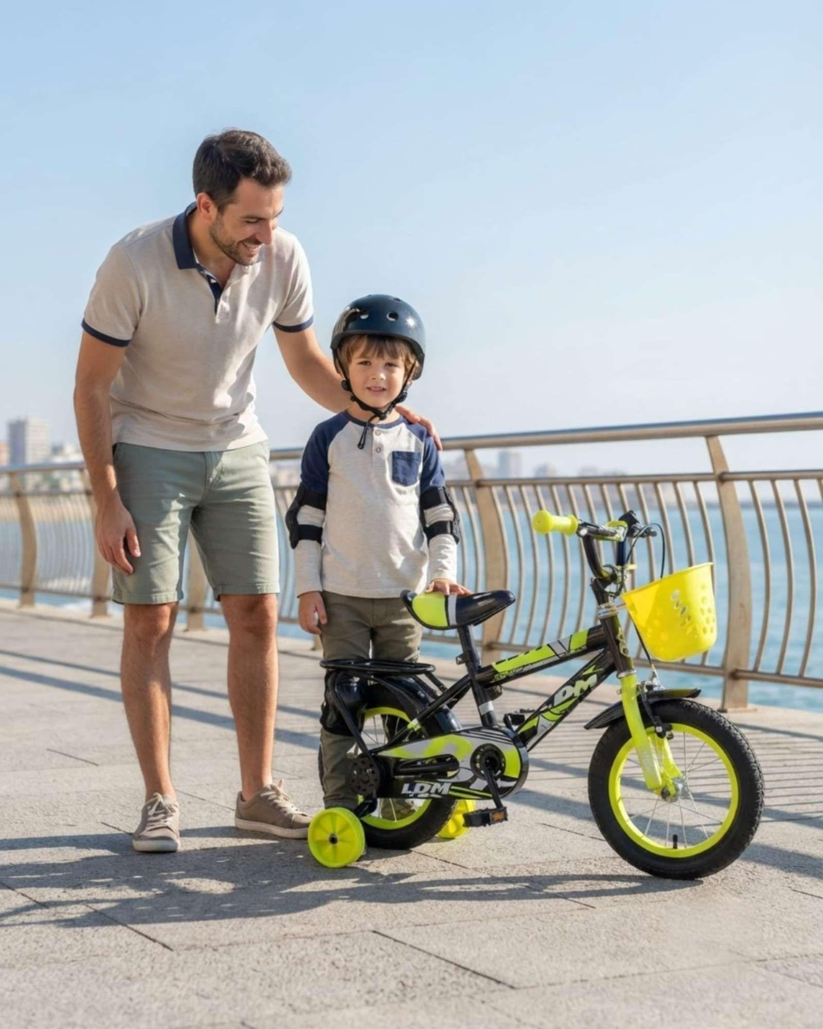 Bicicleta Para Niños Aro 14 Con Kit De Protección Y Casco 07-2