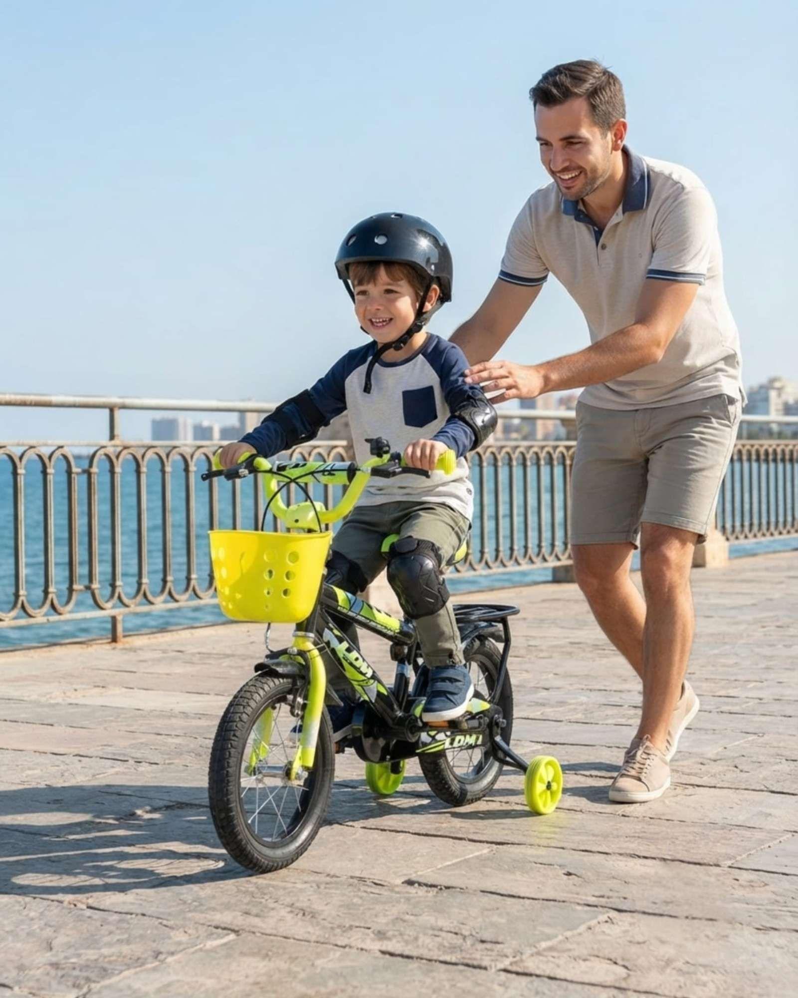 Bicicleta Para Niños Aro 14 Con Kit De Protección Y Casco 07-4
