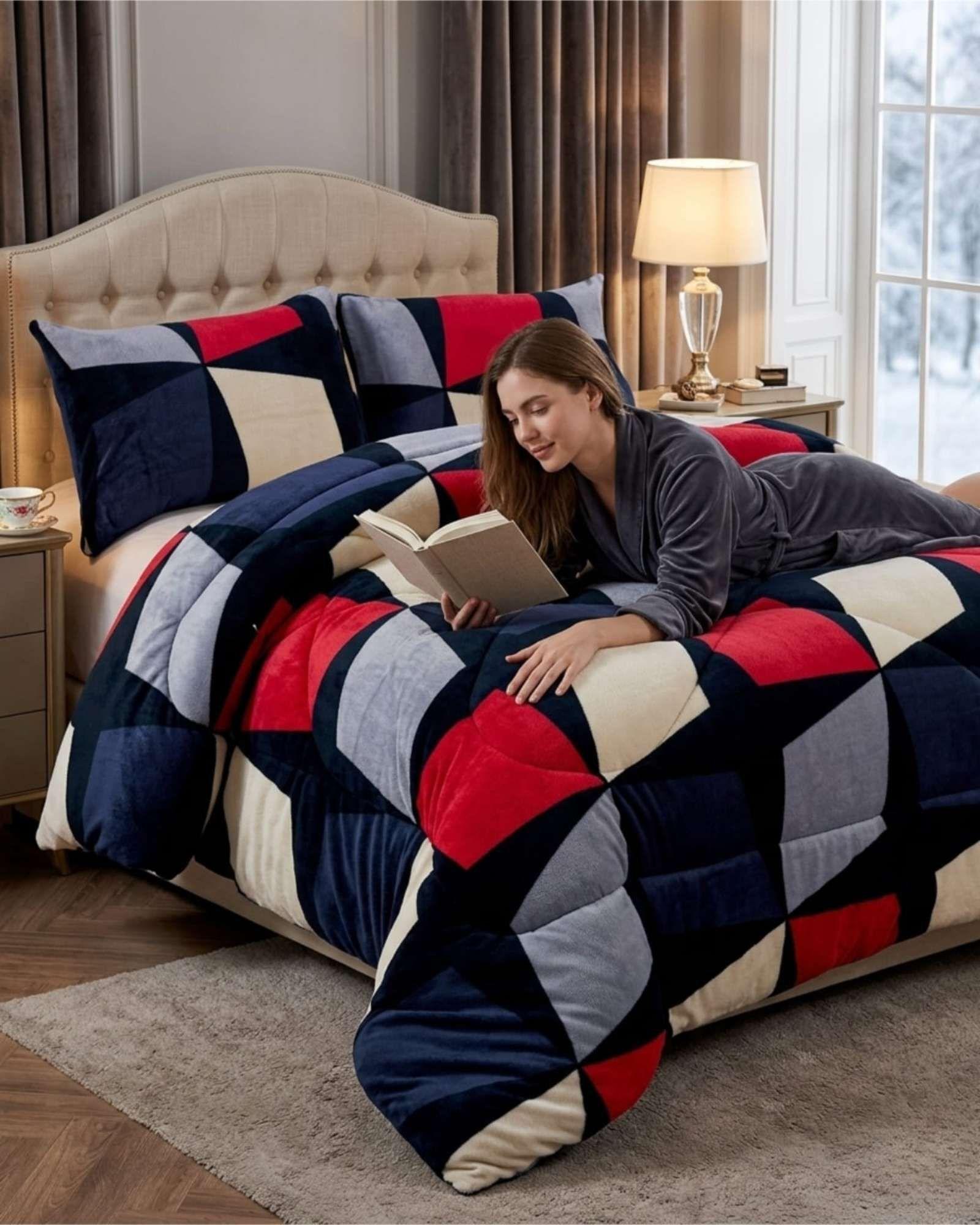 Plumón Térmico 2 Plazas Plush y Chiporro Extra Cálido Invierno A21-2