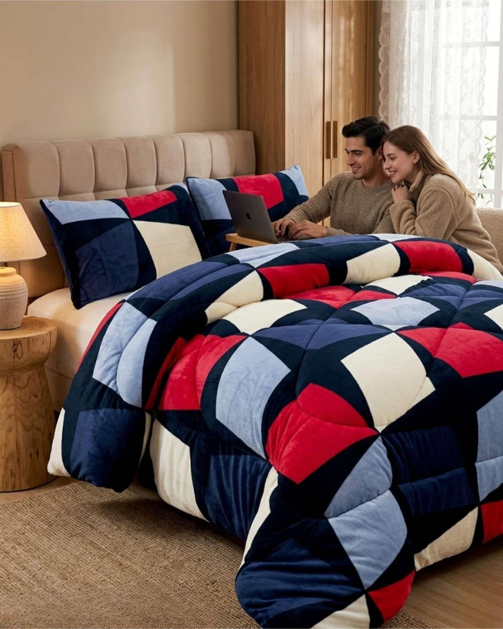 Plumón Térmico 2 Plazas Plush y Chiporro Extra Cálido Invierno A21-3