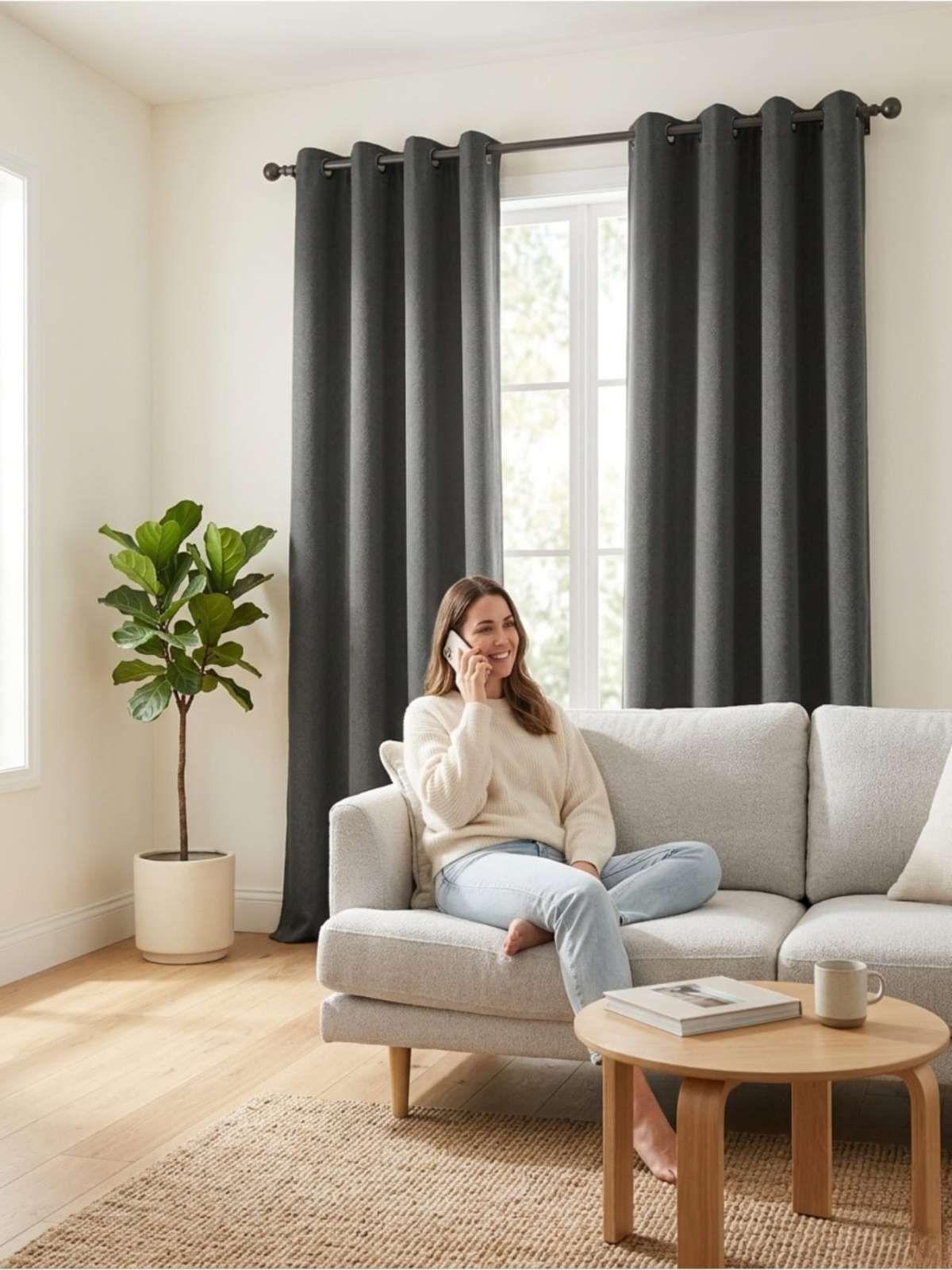 Set de Cortina Blackout medida 150x220 cm gris-1