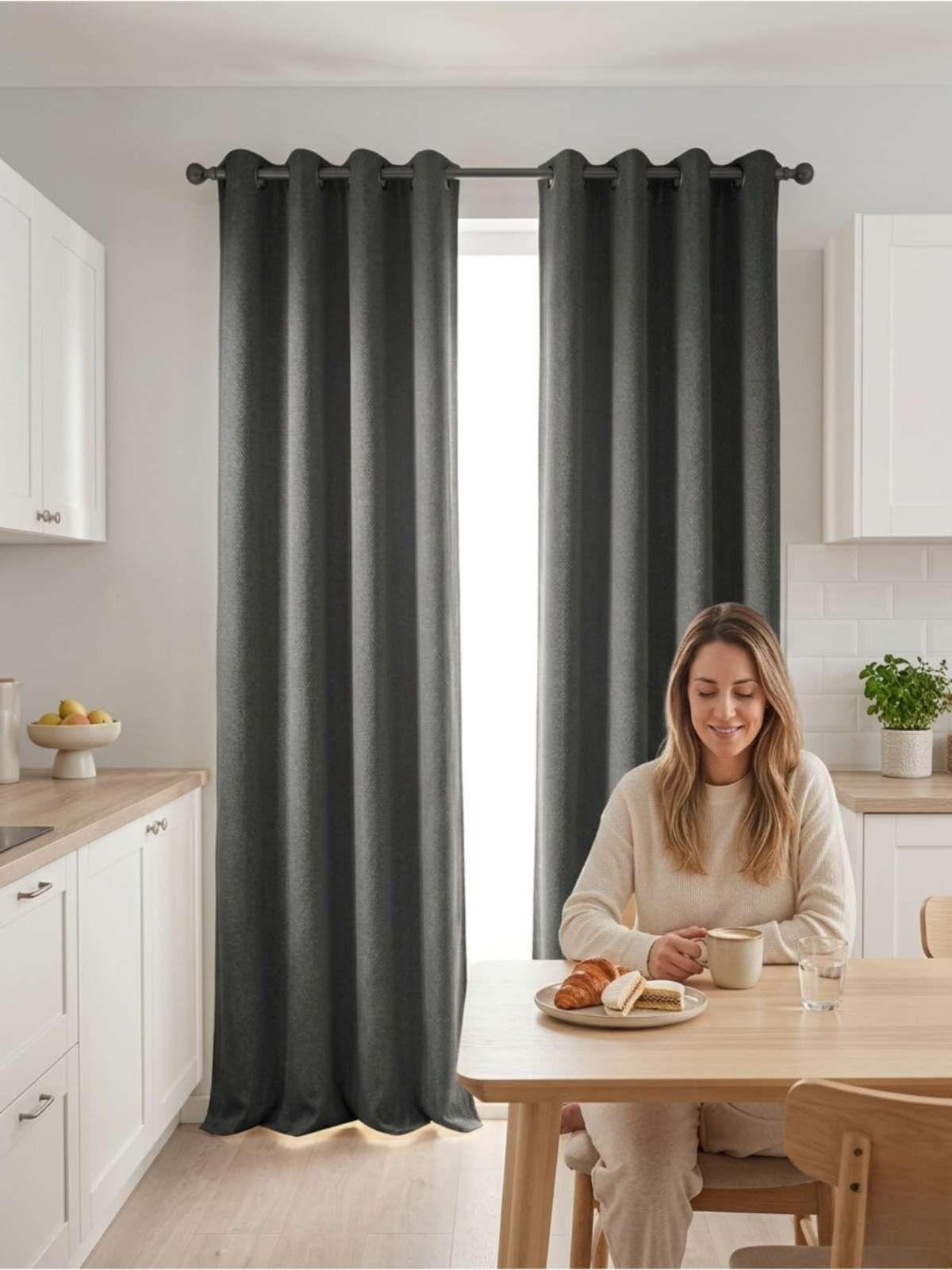 Set de Cortina Blackout medida 150x220 cm gris-3