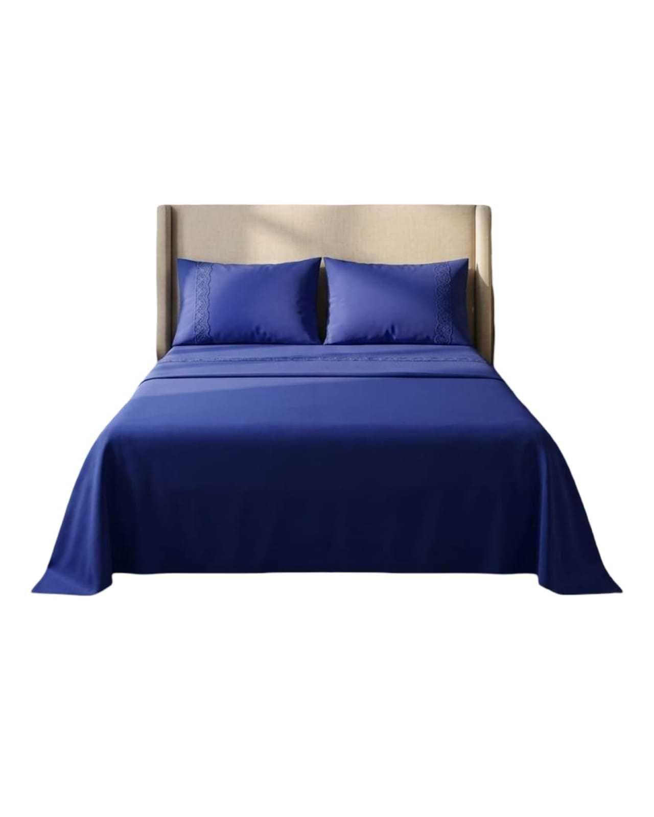 Juego de Sábanas king Resistencia y Elegancia para tu color azul Descanso Diario-2