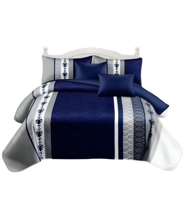 CUBRECAMA QUILT 7 PIEZAS CON CORTINA Y SABANAS 2 PLAZAS  T03-0