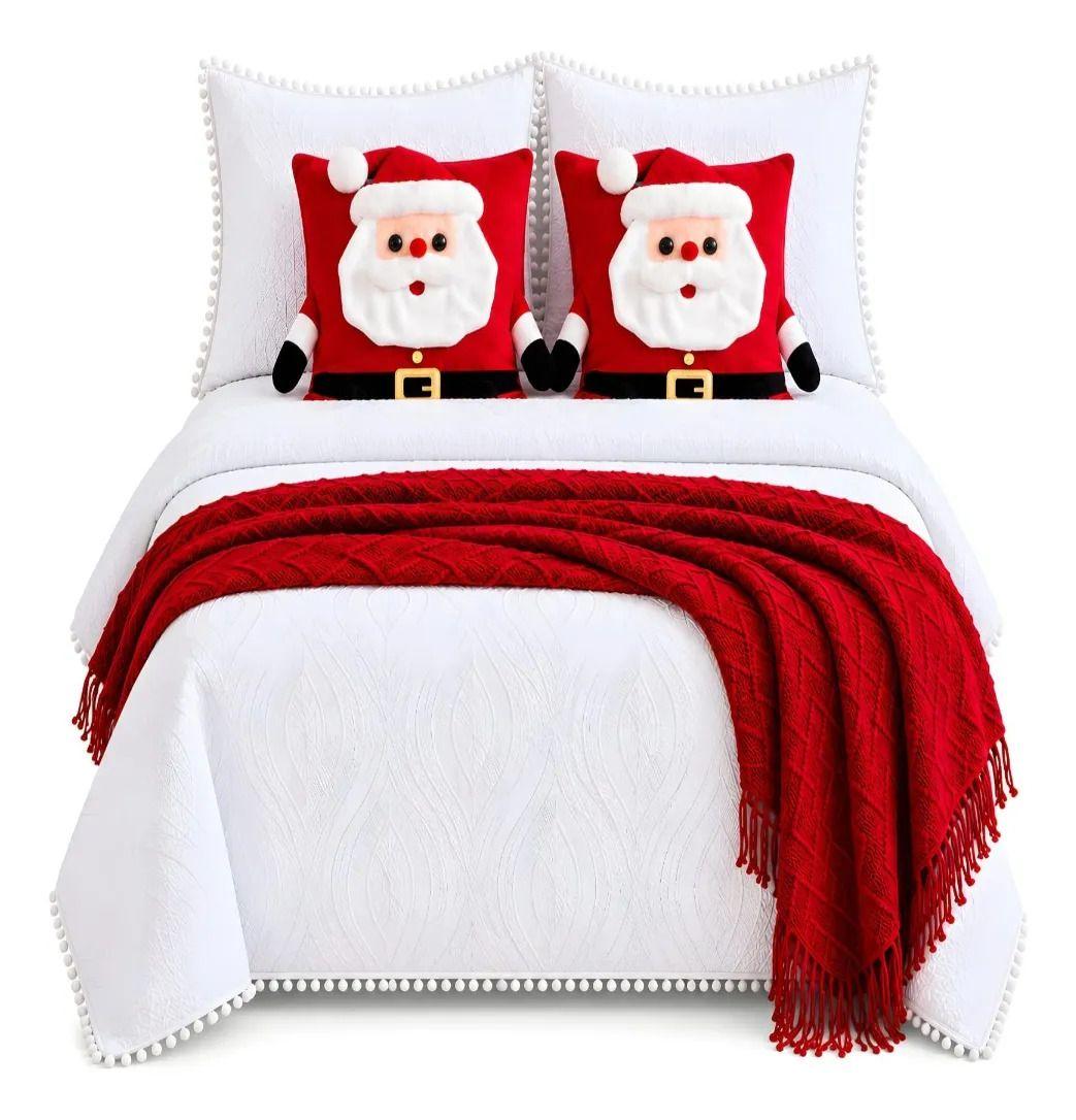 Set de Cama Navideño con Cubrecamas y 2 Fundas de Cojin King m13-3