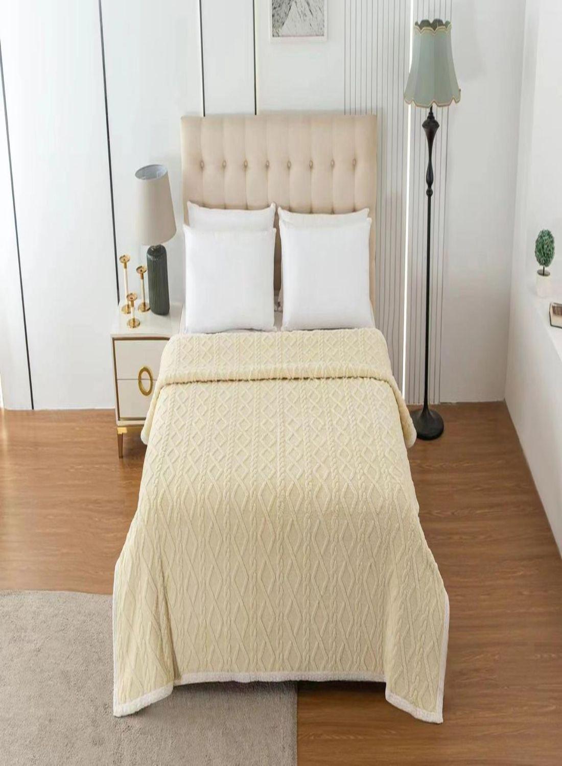 FRAZADAS CON SHERPA CON DISEÑO TEXTURIZADO -7-1