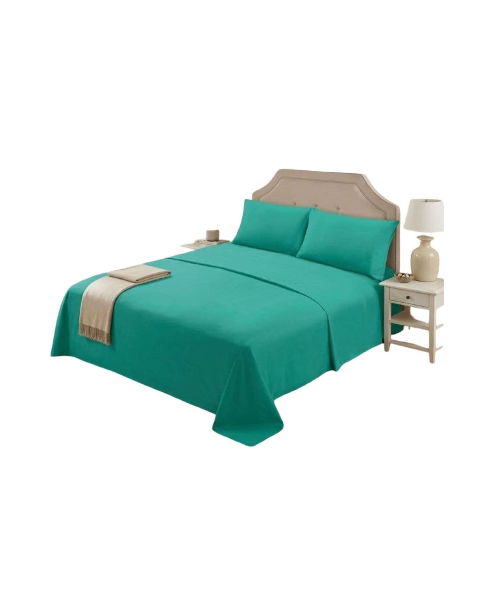 Juego de Sábanas 2 plazas Resistencia y Elegancia para tu Descanso Diario verde-2