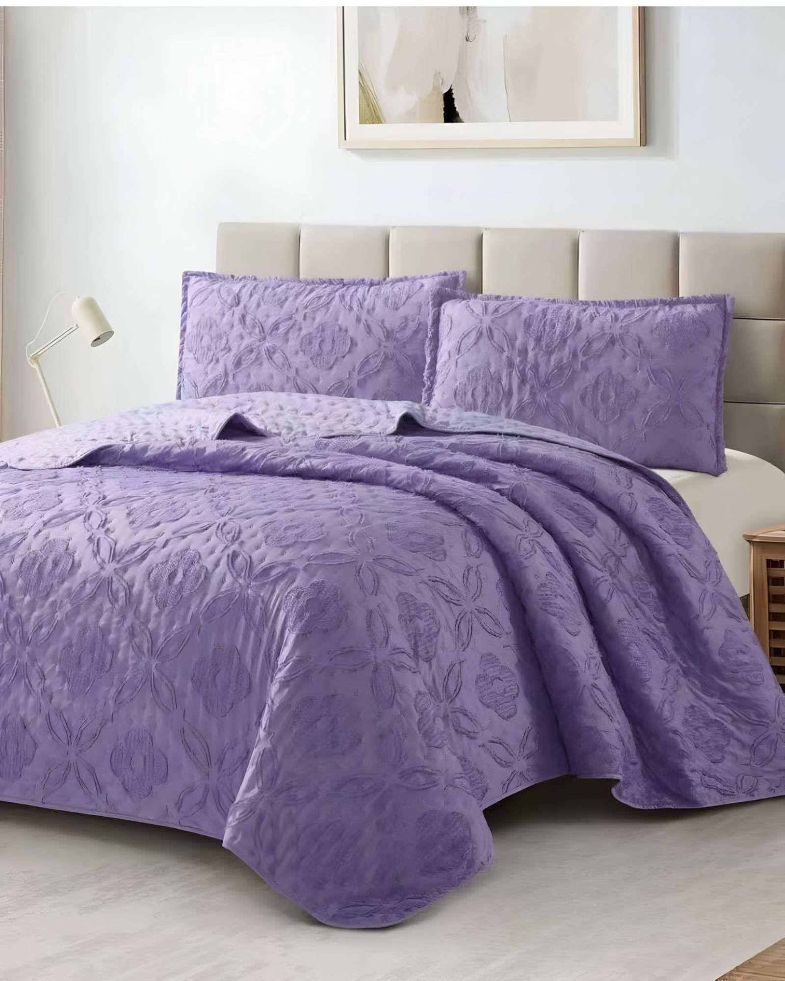 CUBRECAMA QUILT TUFTING DE LUJO SUAVE PLAZA Y MEDIA P-02-3
