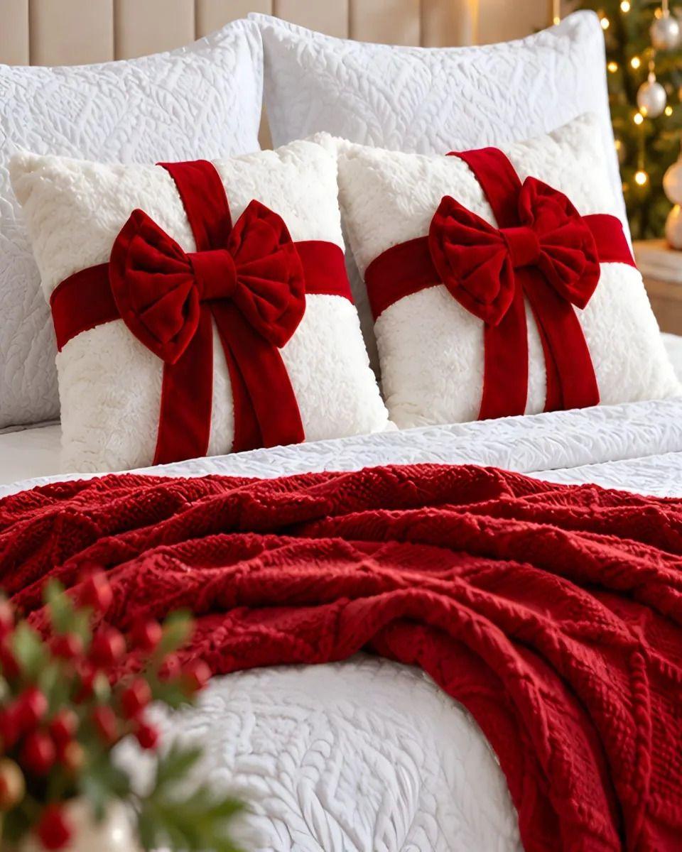 Set de Cama Navideño con Cubrecamas y 2 Fundas de Cojin 1.5 Plaza m1-1