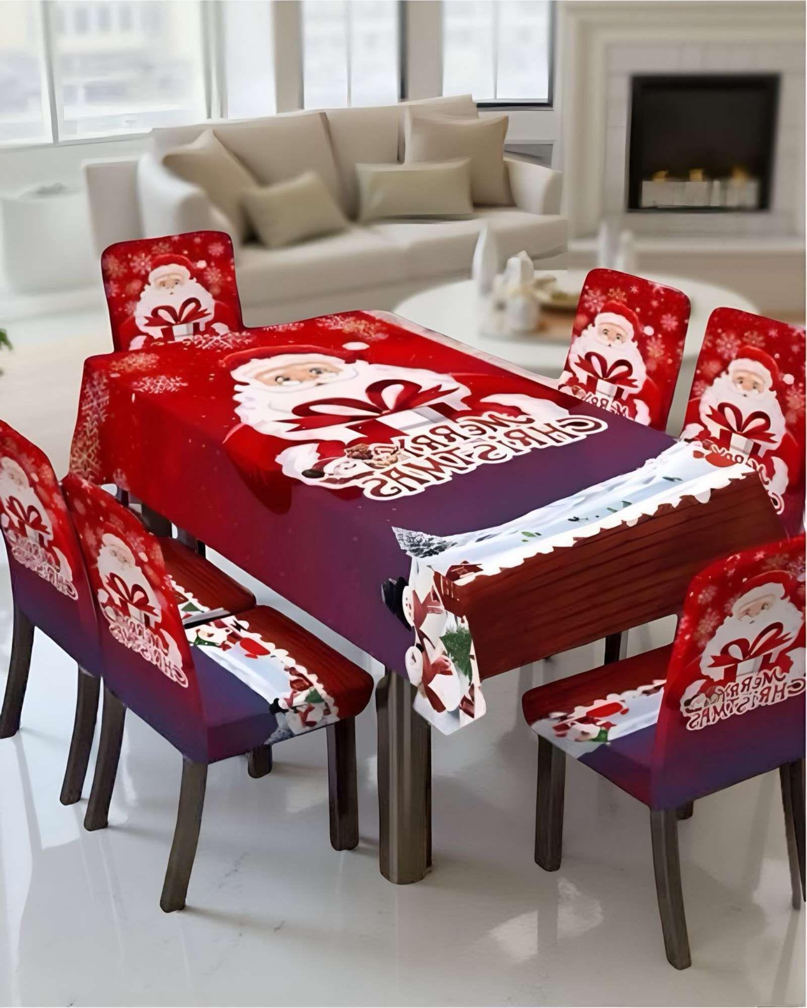 SET de Mantel mas 6 Fundas de Sillas Navidad  03-3