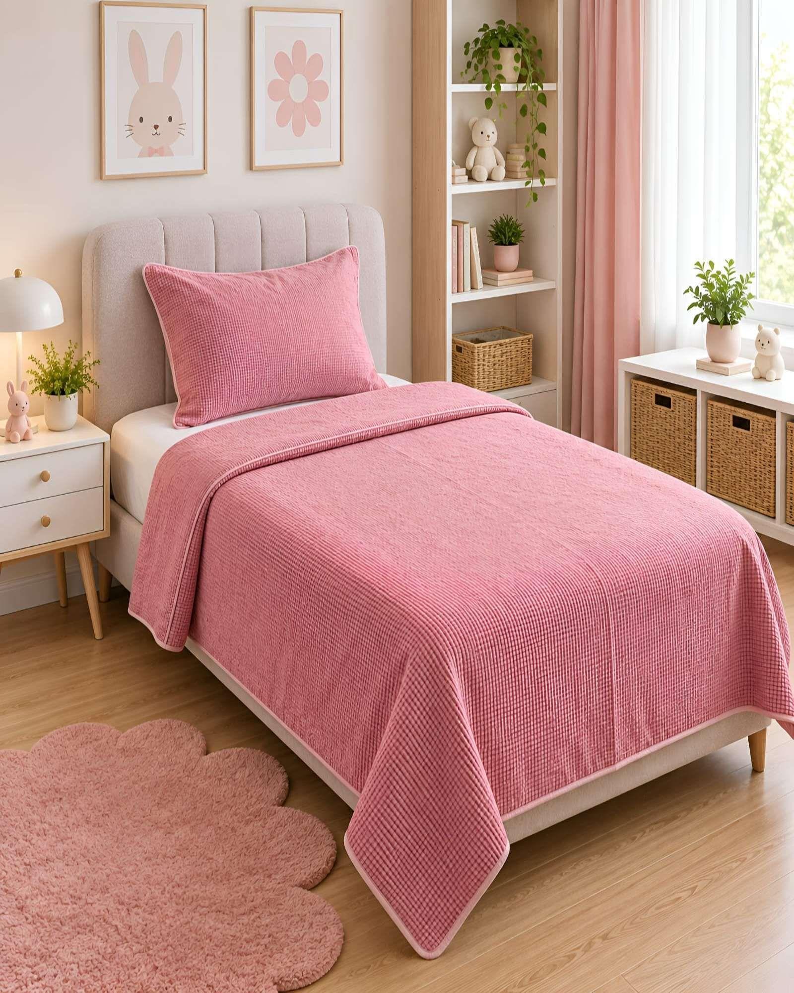 Cubrecamas Quilt De Verano Plaza y Media Ligero Y Transpirable m11-0