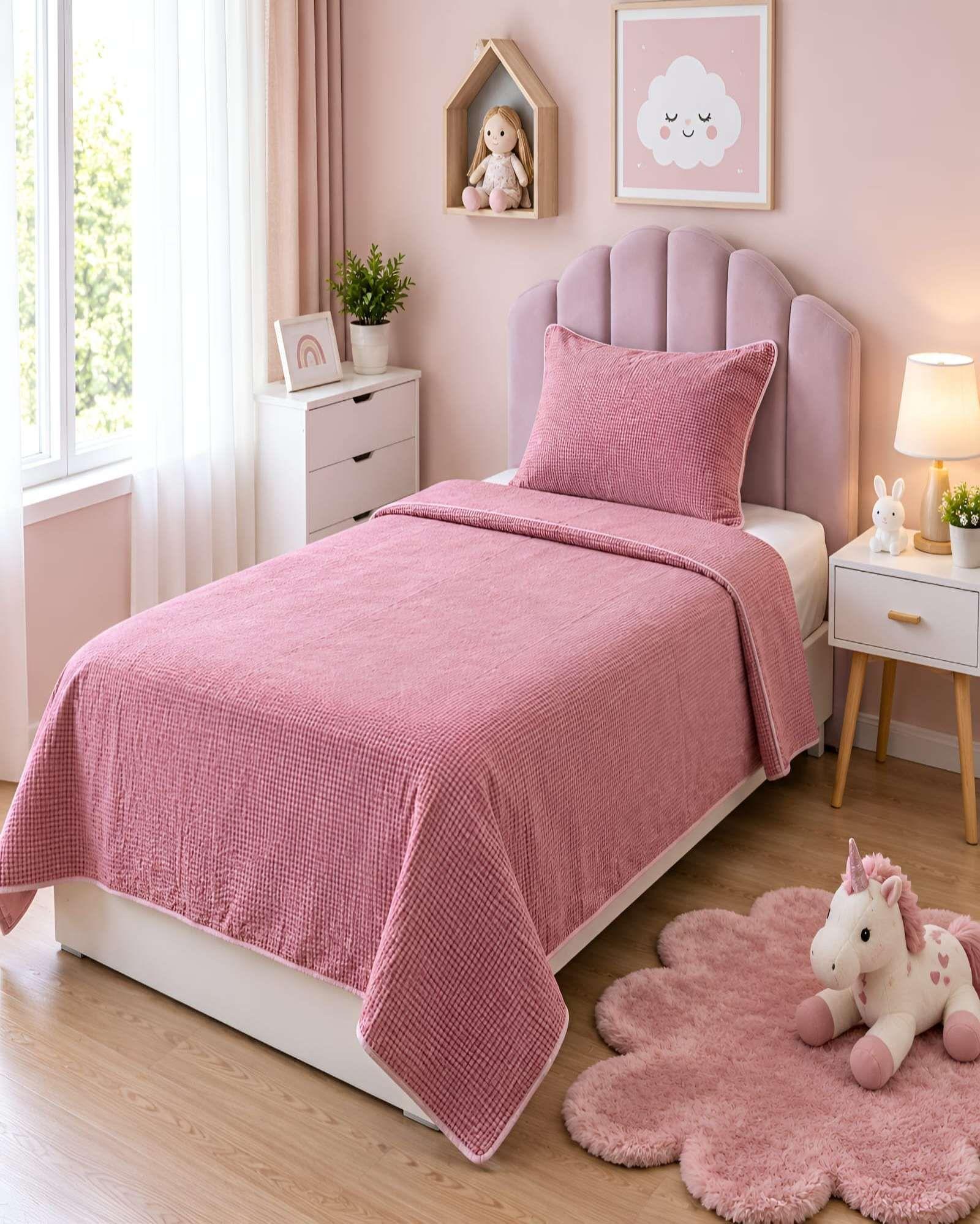 Cubrecamas Quilt De Verano Plaza y Media Ligero Y Transpirable m11-1
