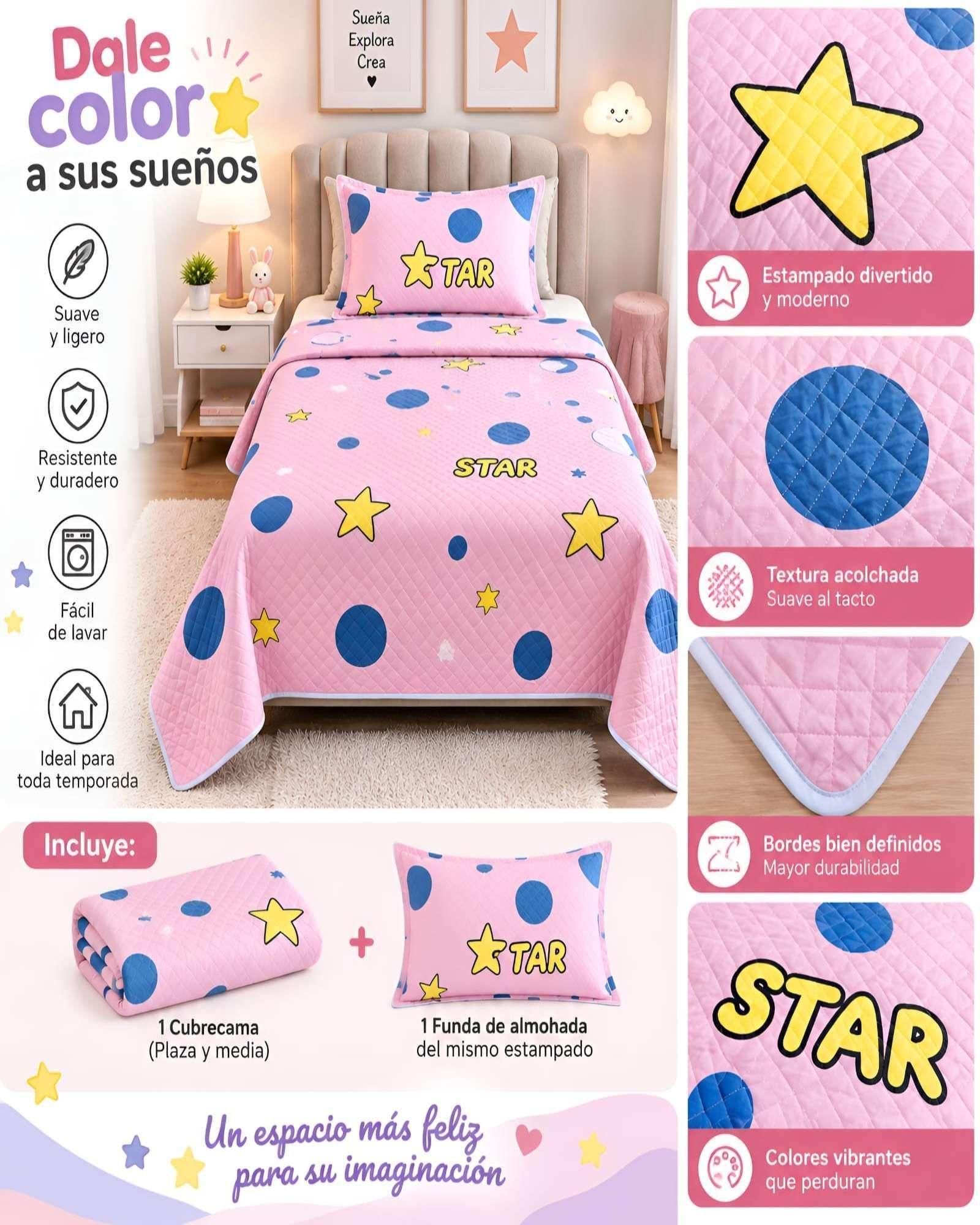 Quilt 1.5 Plazas 180x230 cm + Funda de Almohada-3