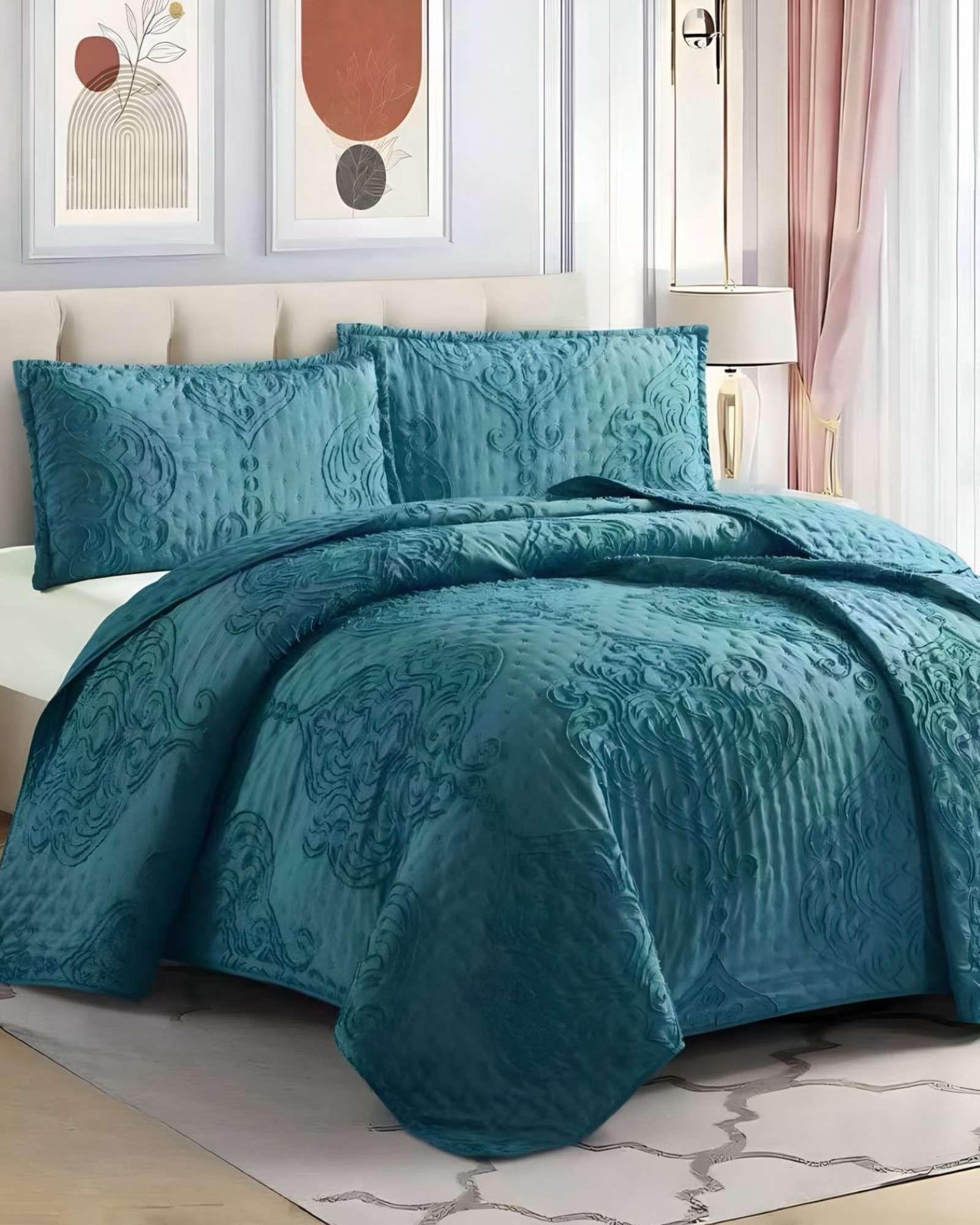 CUBRECAMA QUILT TUFTING DE LUJO SUAVE PLAZA Y MEDIA k03-2