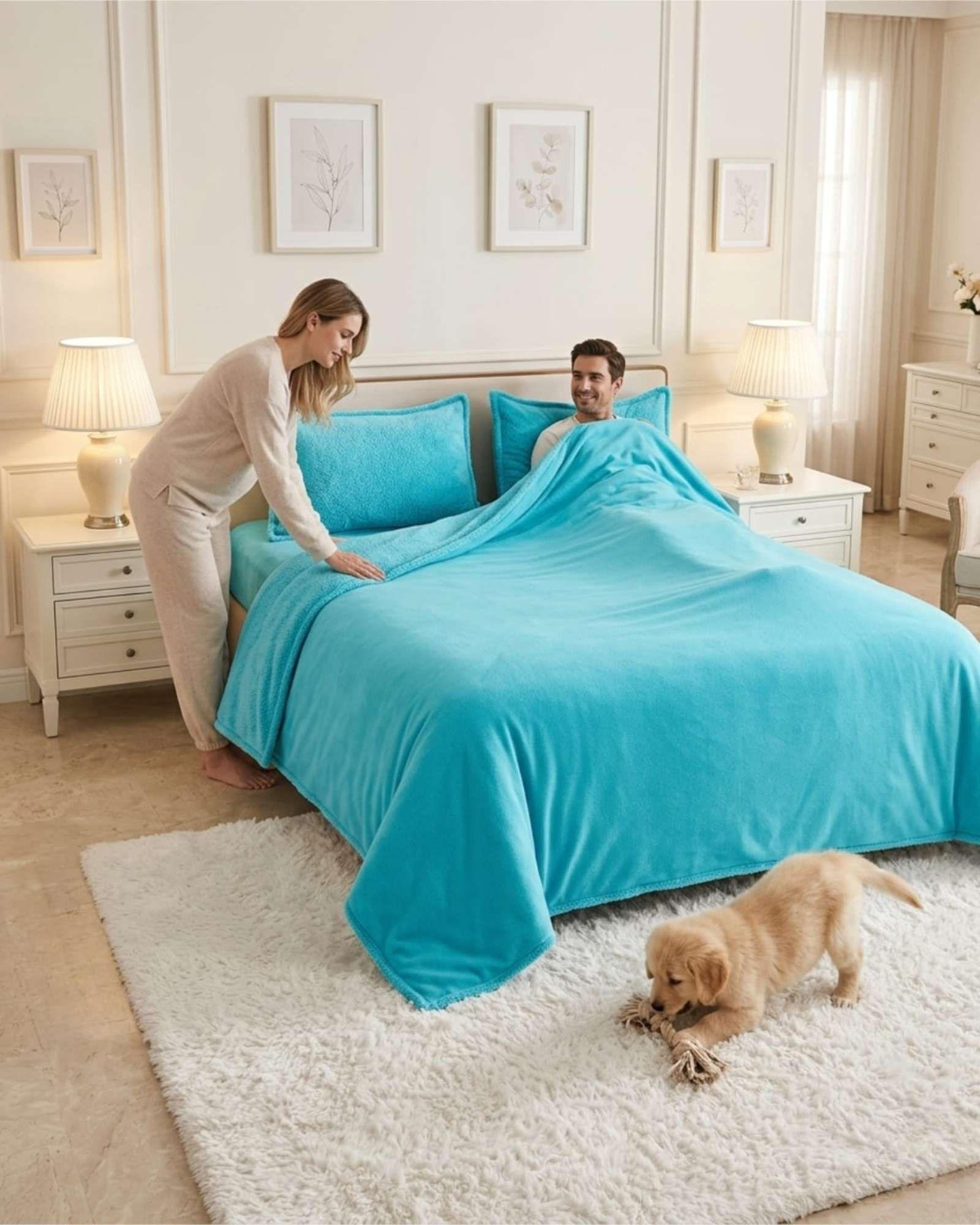 Juego De Sabanas De Polar Ultra Suave Super King m4-2