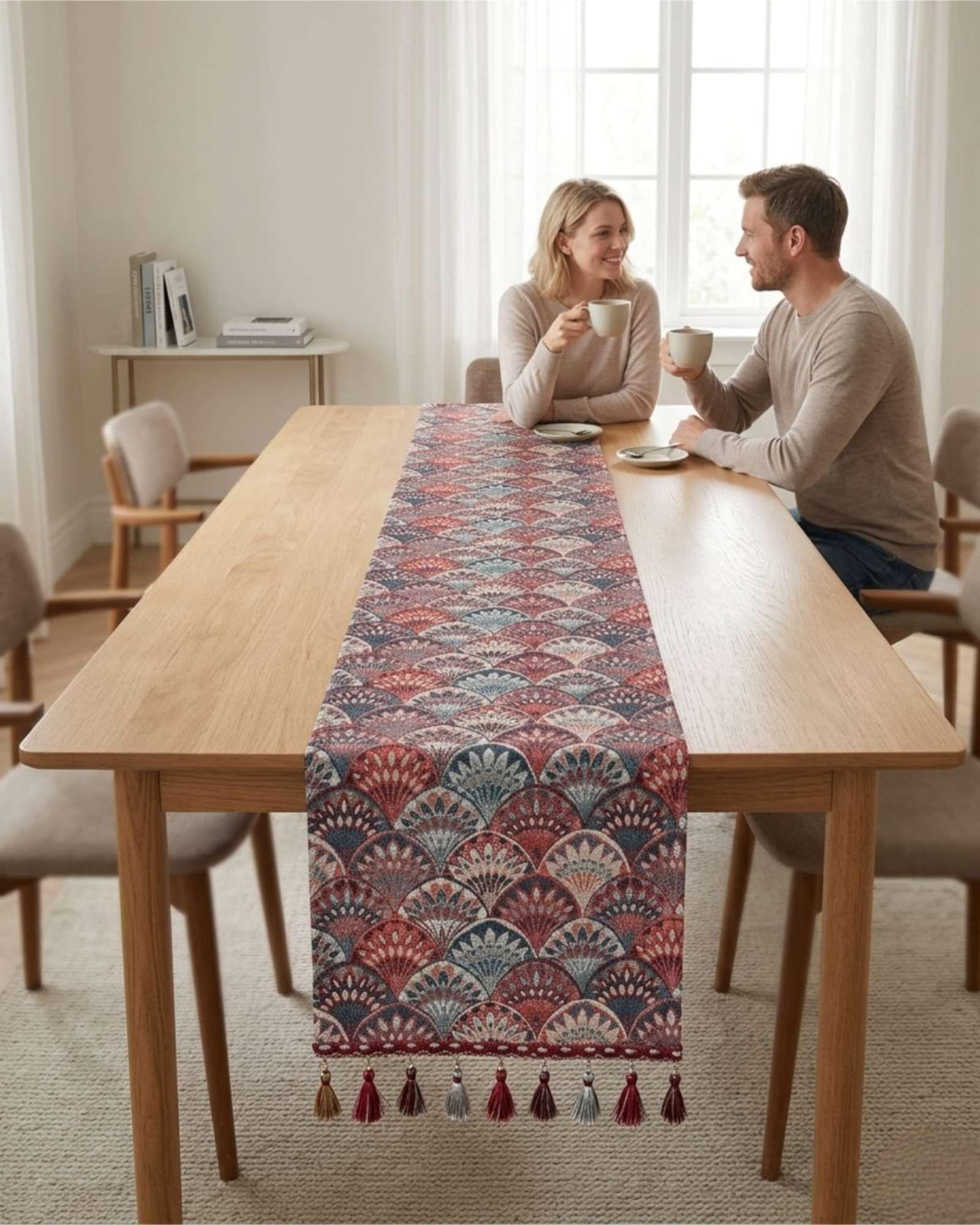Camino de Mesa Decorativo Diseño Flores 33x180 cm 06-2
