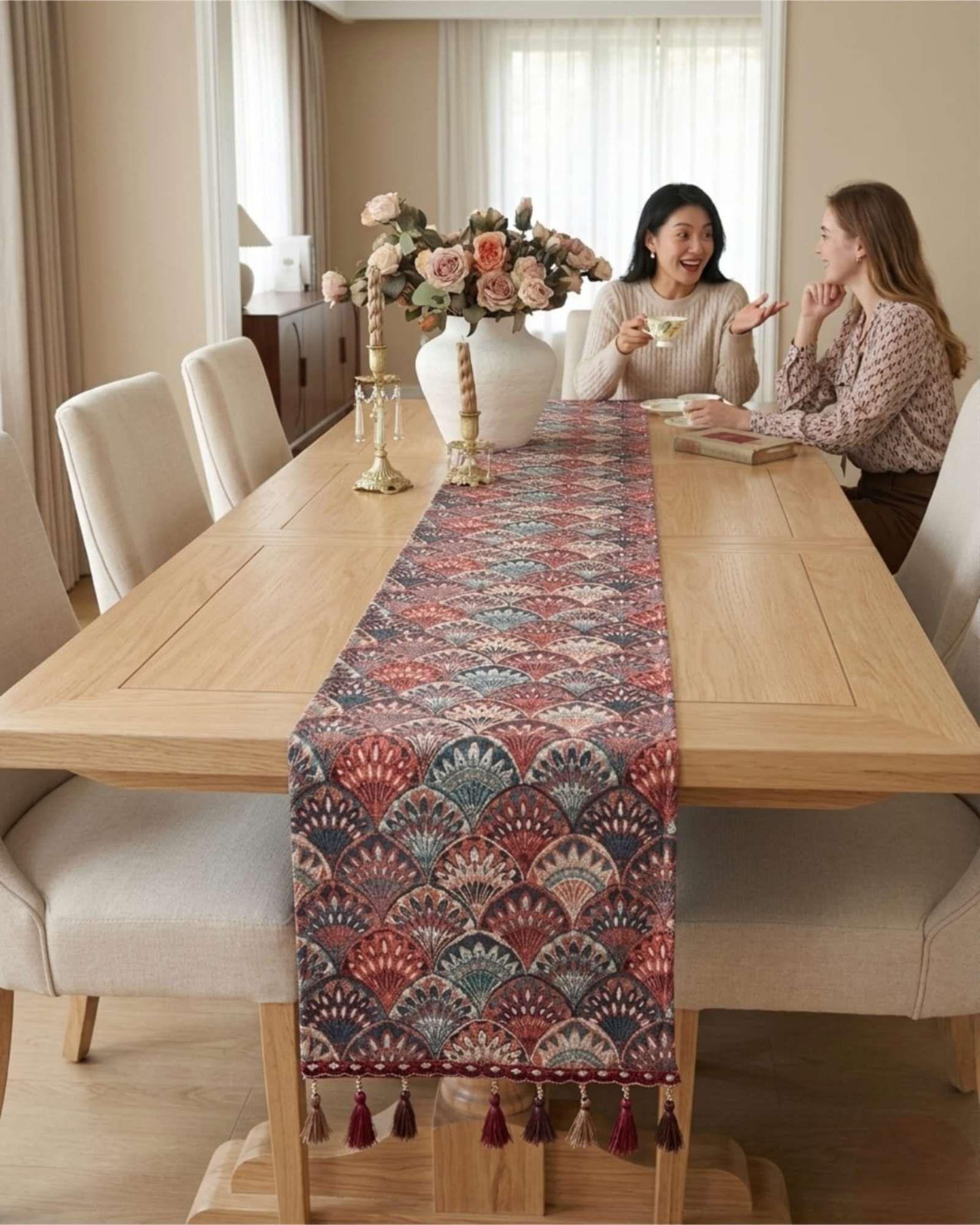 Camino de Mesa Decorativo Diseño Flores 33x180 cm 06-3