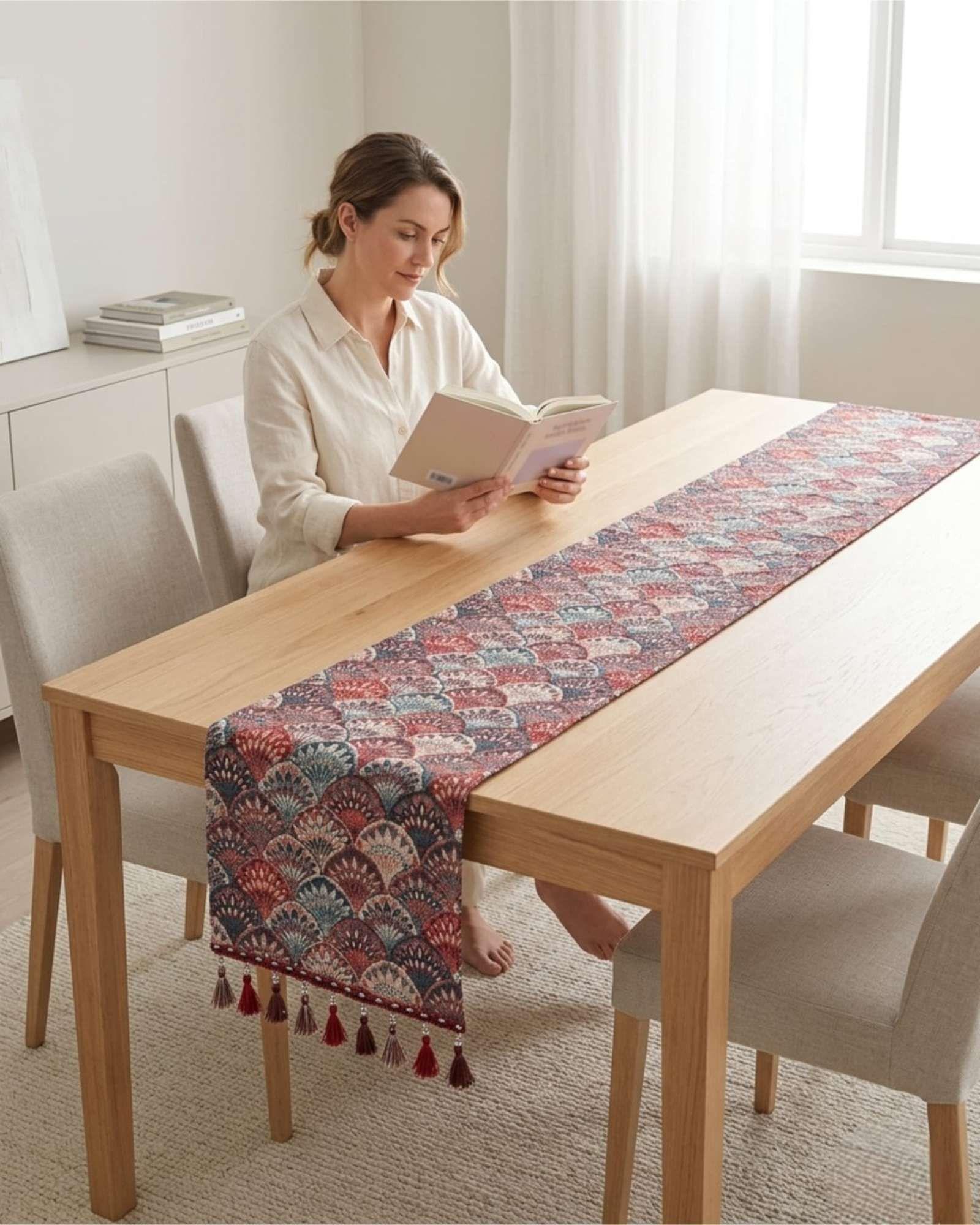 Camino de Mesa Decorativo Diseño Flores 33x180 cm 06-4