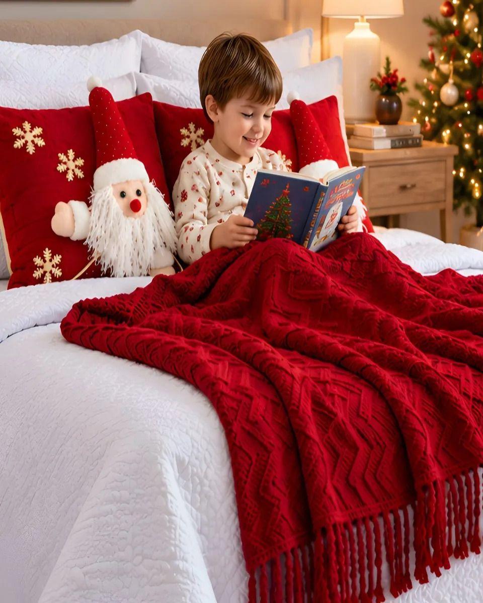 Set de Cama Navideño con Cubrecamas y 2 Fundas de Cojin 1.5 Plaza m5-5