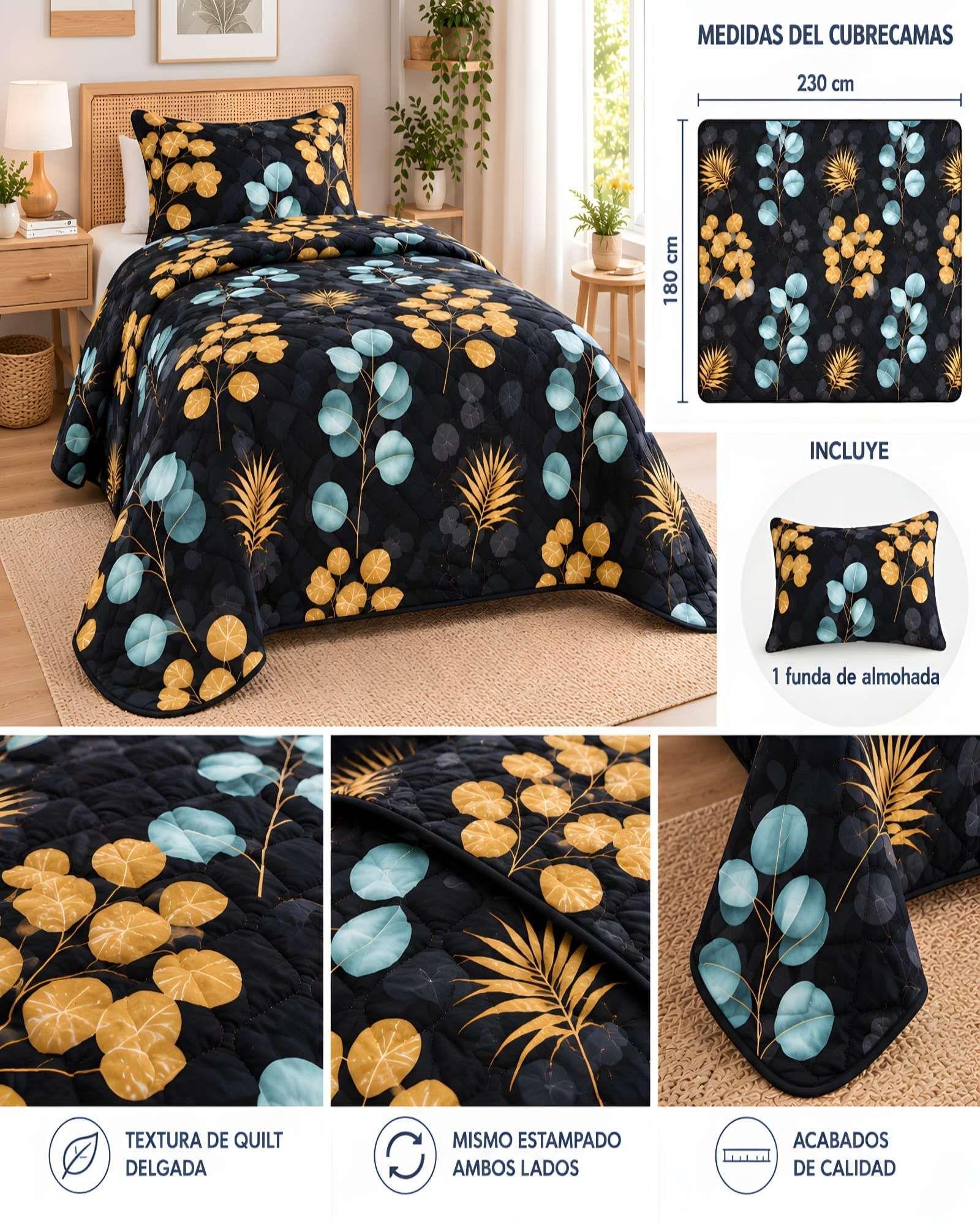 Cubrecamas Quilt de Verano Plaza y Media con Funda 14-4