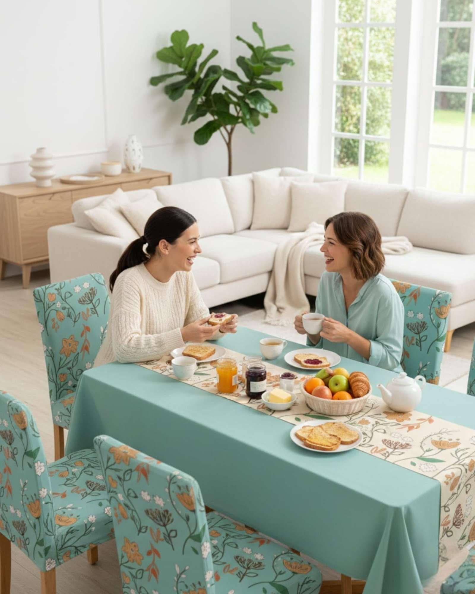 Juego De Mantel Antimanchas 140x220 + 6 Fundas De Silla 13-3