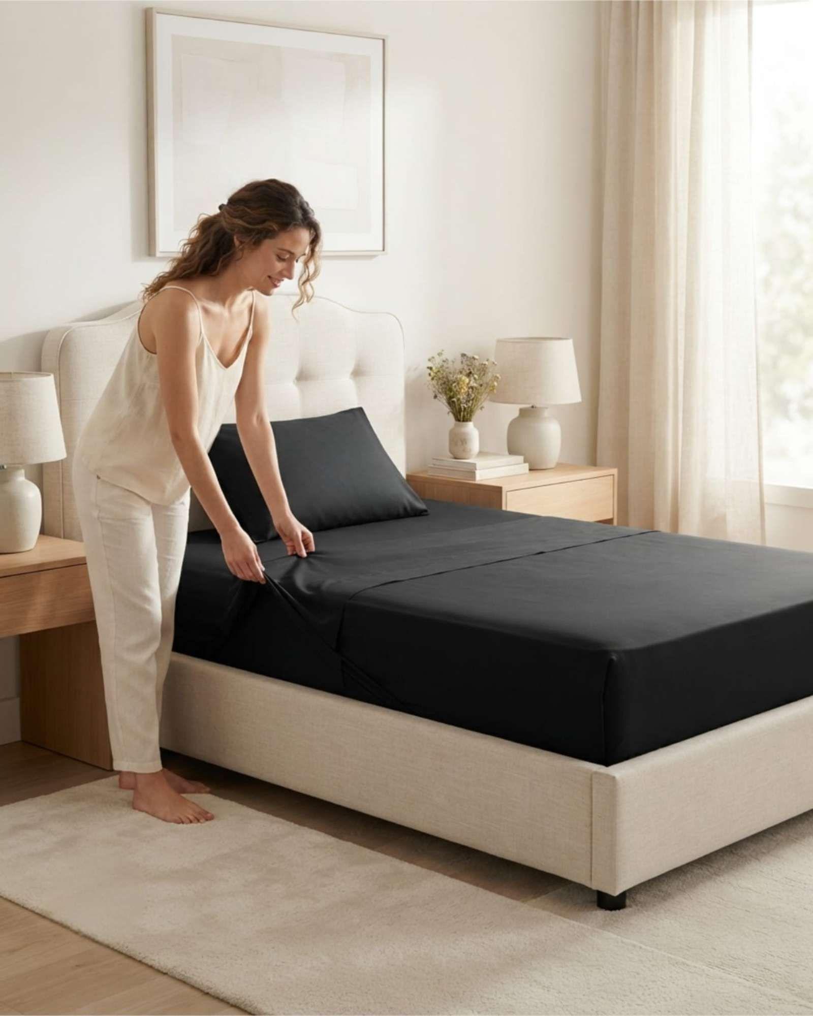 Juego De Sabanas Lisas Estilo Elegante Y Moderno Plaza Y Media m5-1